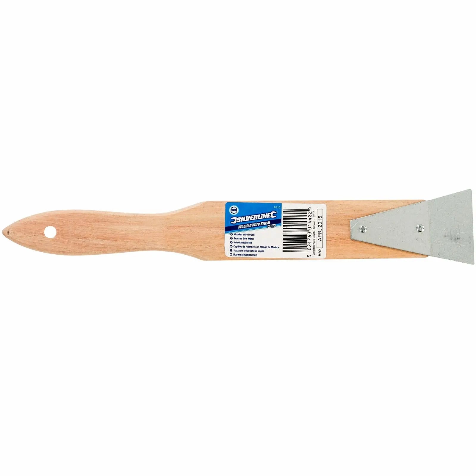 Silverline Wire Brush Scraper Wooden Heavy Duty Steel Bristles 290mm Cleaning  White Rose Tools