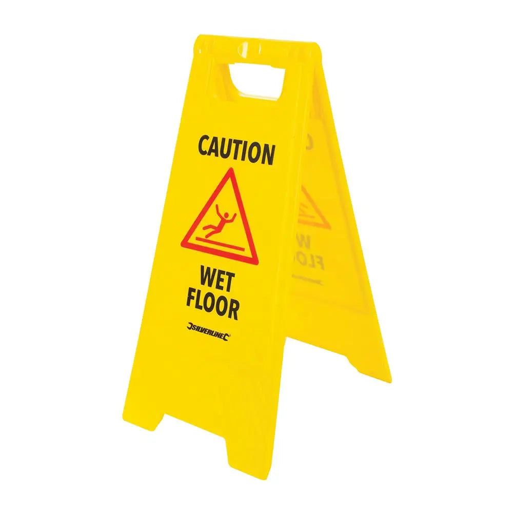 Silverline 'A' Frame Caution Wet Floor Sign 295 x 610mm English 883504  White Rose Tools