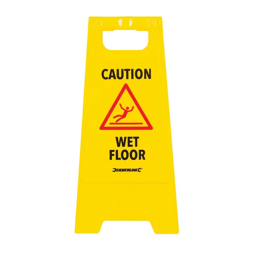Silverline 'A' Frame Caution Wet Floor Sign 295 x 610mm English 883504  White Rose Tools