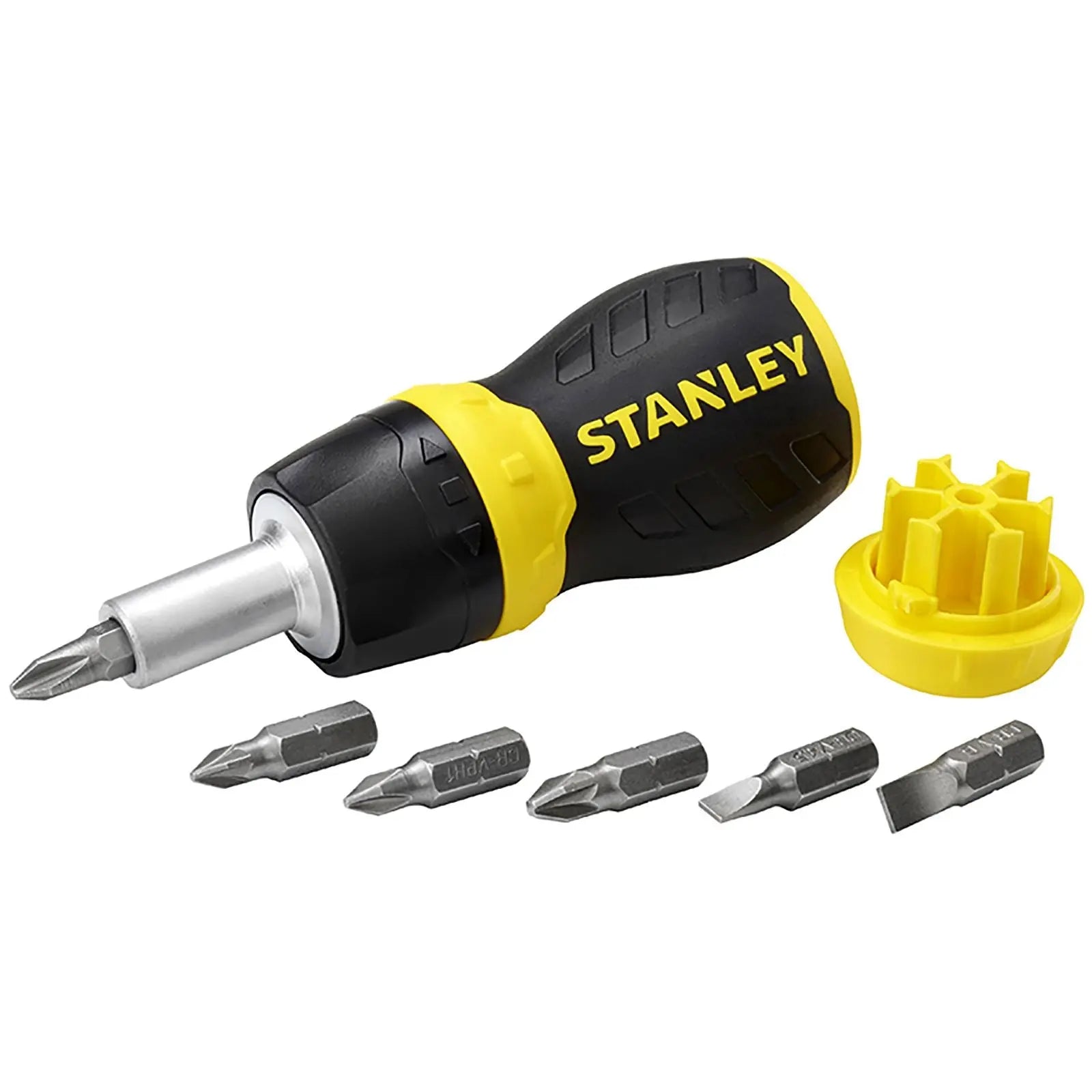 Stanley 7 Piece Multibit Ratchet Stubby Screwdriver with Bits 