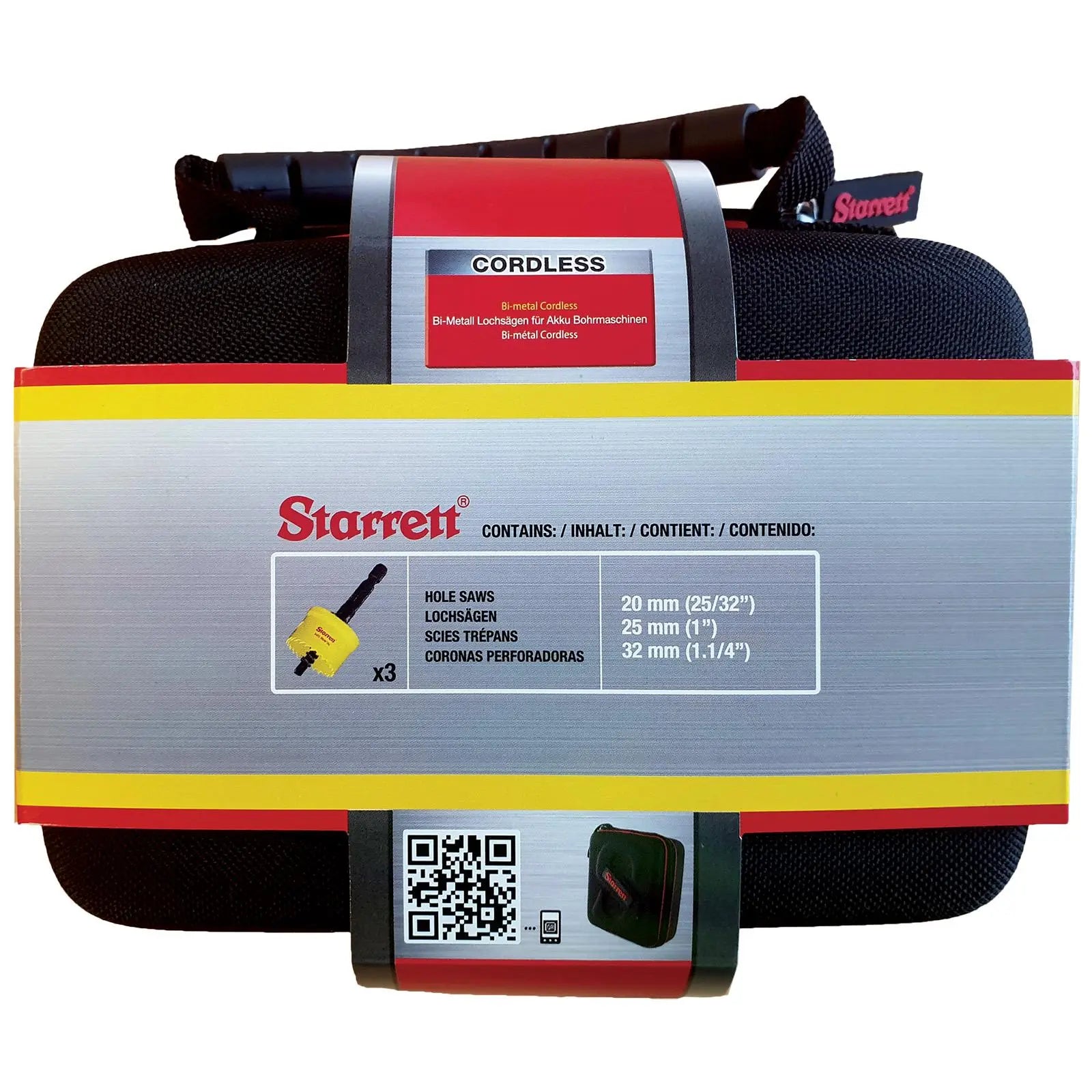 Starrett Cordless Smooth Cut CSC Electricians Holesaw Kit 3 Piece 20 mm 25 mm 32 mm BF1420 KCS03001  White Rose Tools