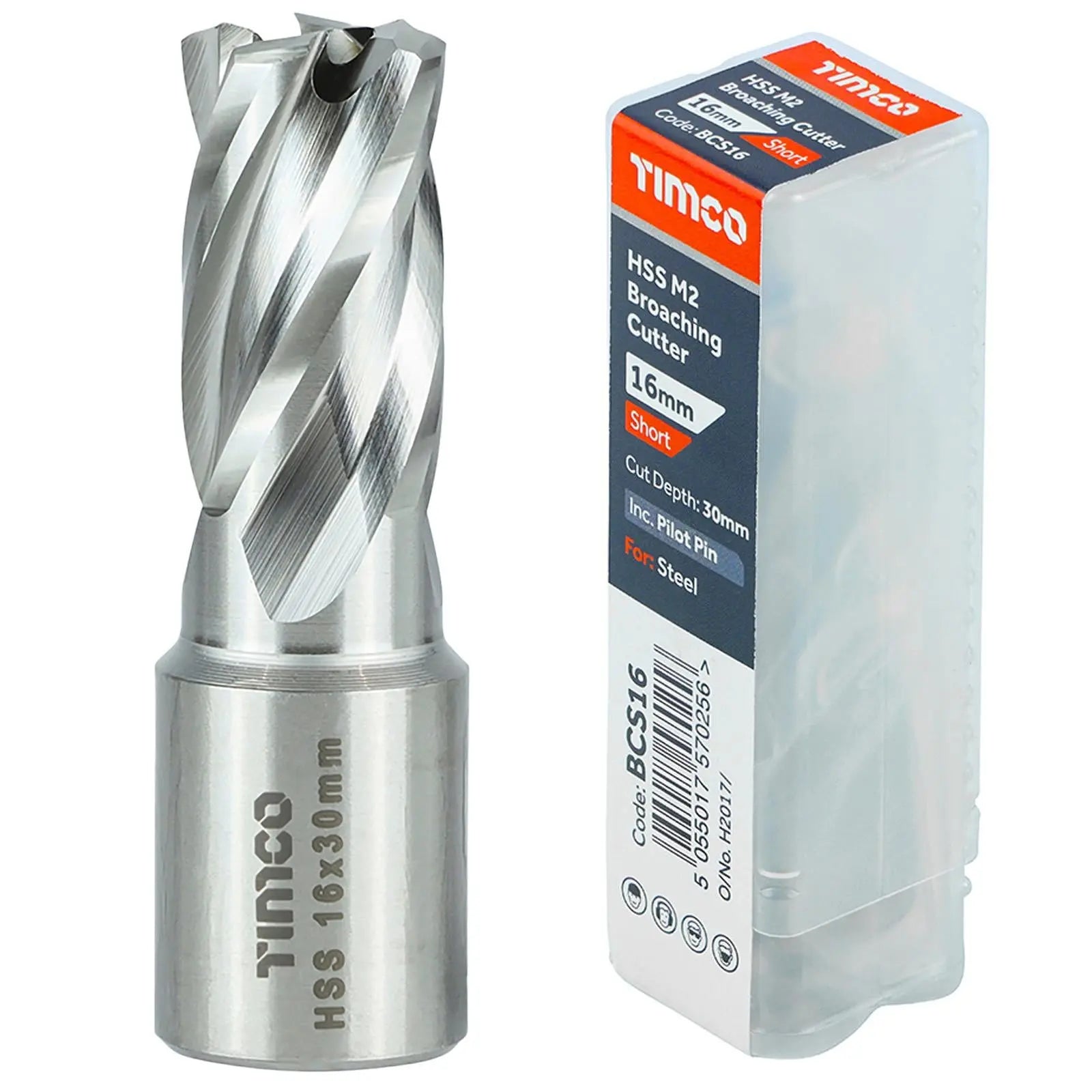 TIMCO Broaching Cutters M2 HSS Steel Mag Drill Bit and Replacement Pilot Pins - Choose Size  White Rose Tools