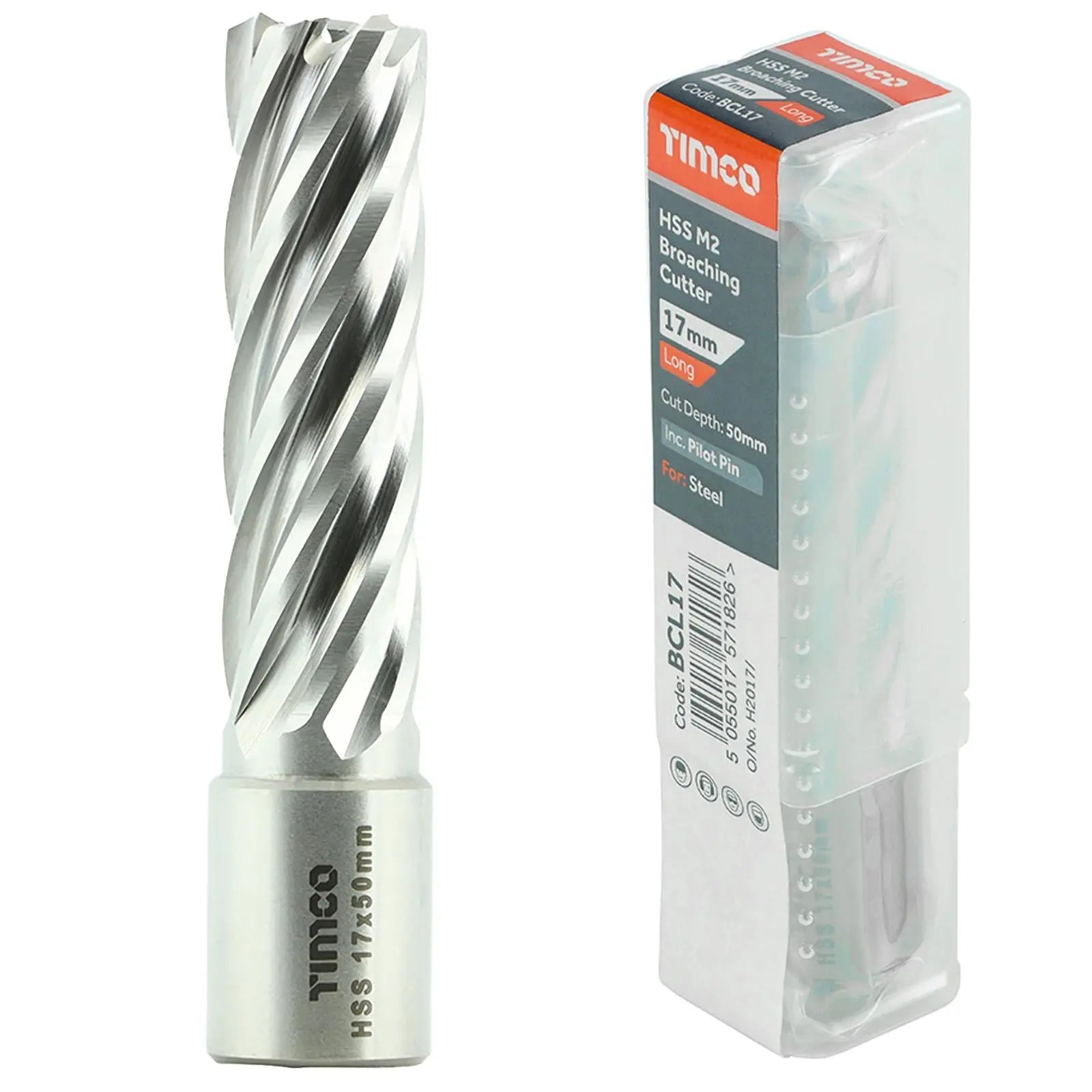 TIMCO Broaching Cutters M2 HSS Steel Mag Drill Bit and Replacement Pilot Pins - Choose Size  White Rose Tools