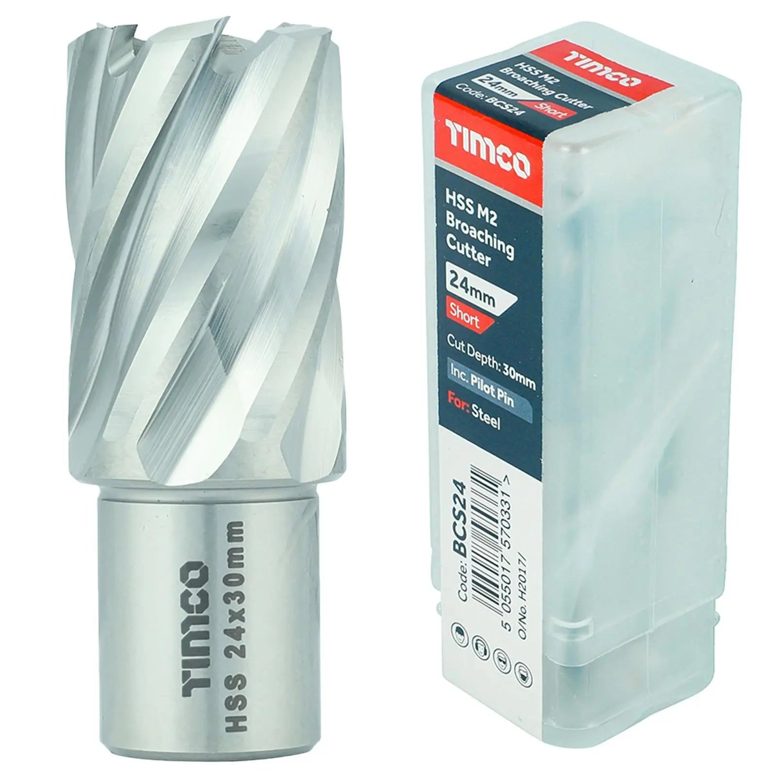 TIMCO Broaching Cutters M2 HSS Steel Mag Drill Bit and Replacement Pilot Pins - Choose Size  White Rose Tools