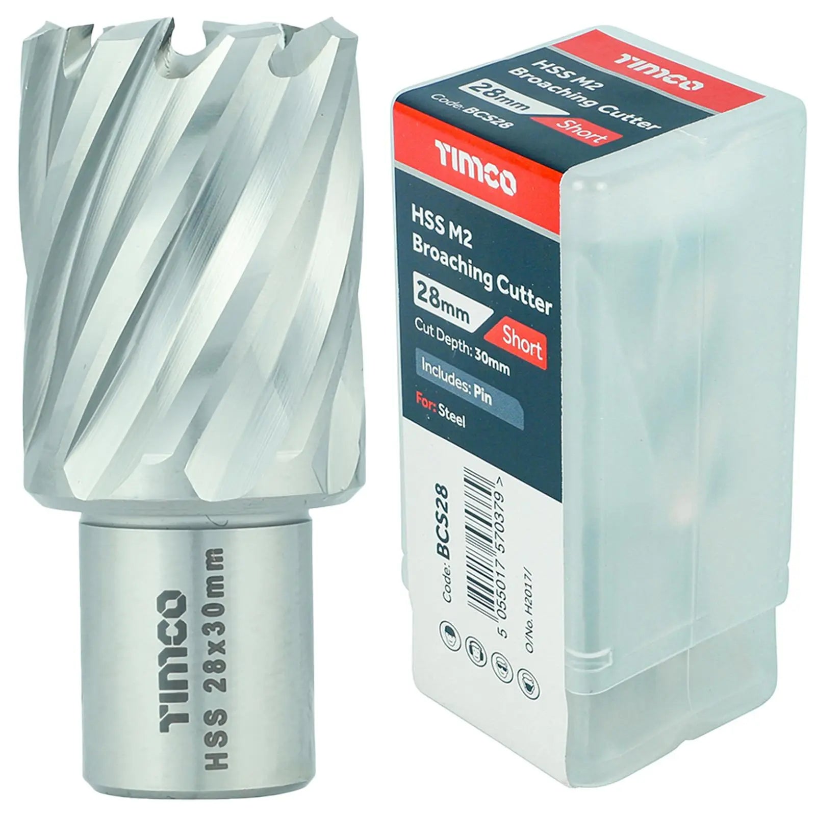 TIMCO Broaching Cutters M2 HSS Steel Mag Drill Bit and Replacement Pilot Pins - Choose Size  White Rose Tools