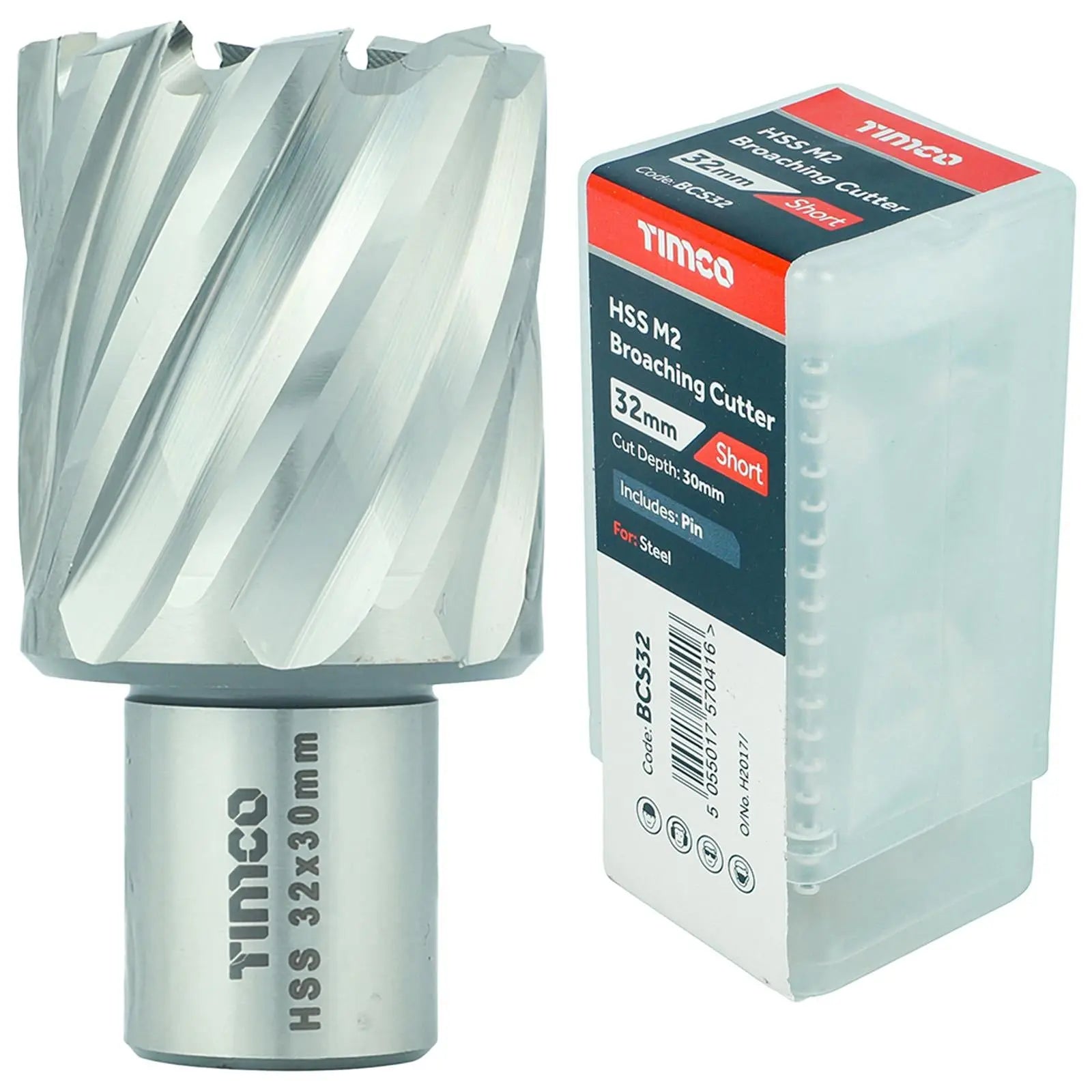 TIMCO Broaching Cutters M2 HSS Steel Mag Drill Bit and Replacement Pilot Pins - Choose Size  White Rose Tools