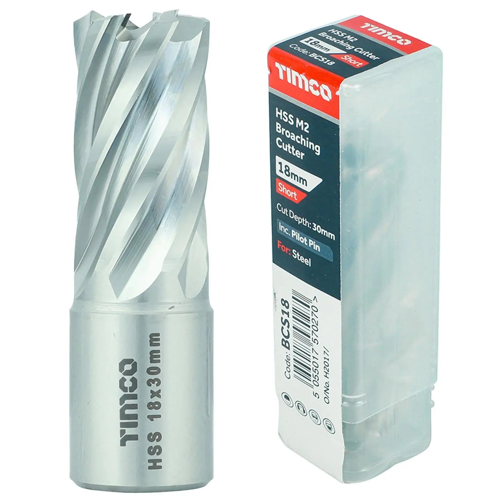 TIMCO Broaching Cutters M2 HSS Steel Mag Drill Bit and Replacement Pilot Pins - Choose Size  White Rose Tools