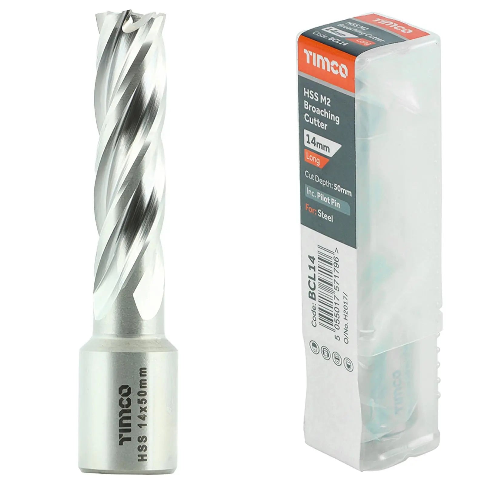 TIMCO Broaching Cutters M2 HSS Steel Mag Drill Bit and Replacement Pilot Pins - Choose Size  White Rose Tools
