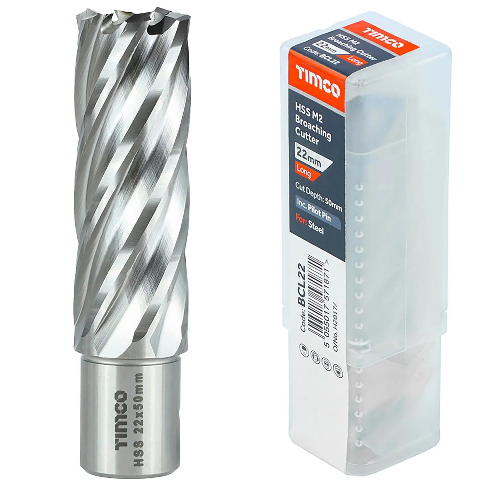 TIMCO Broaching Cutters M2 HSS Steel Mag Drill Bit and Replacement Pilot Pins - Choose Size  White Rose Tools
