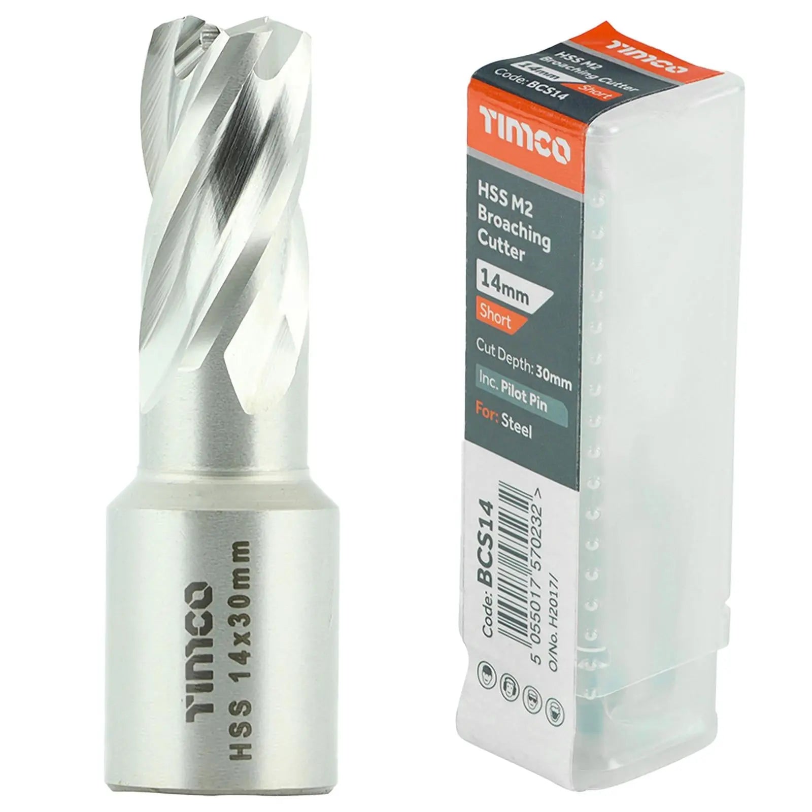 TIMCO Broaching Cutters M2 HSS Steel Mag Drill Bit and Replacement Pilot Pins - Choose Size  White Rose Tools