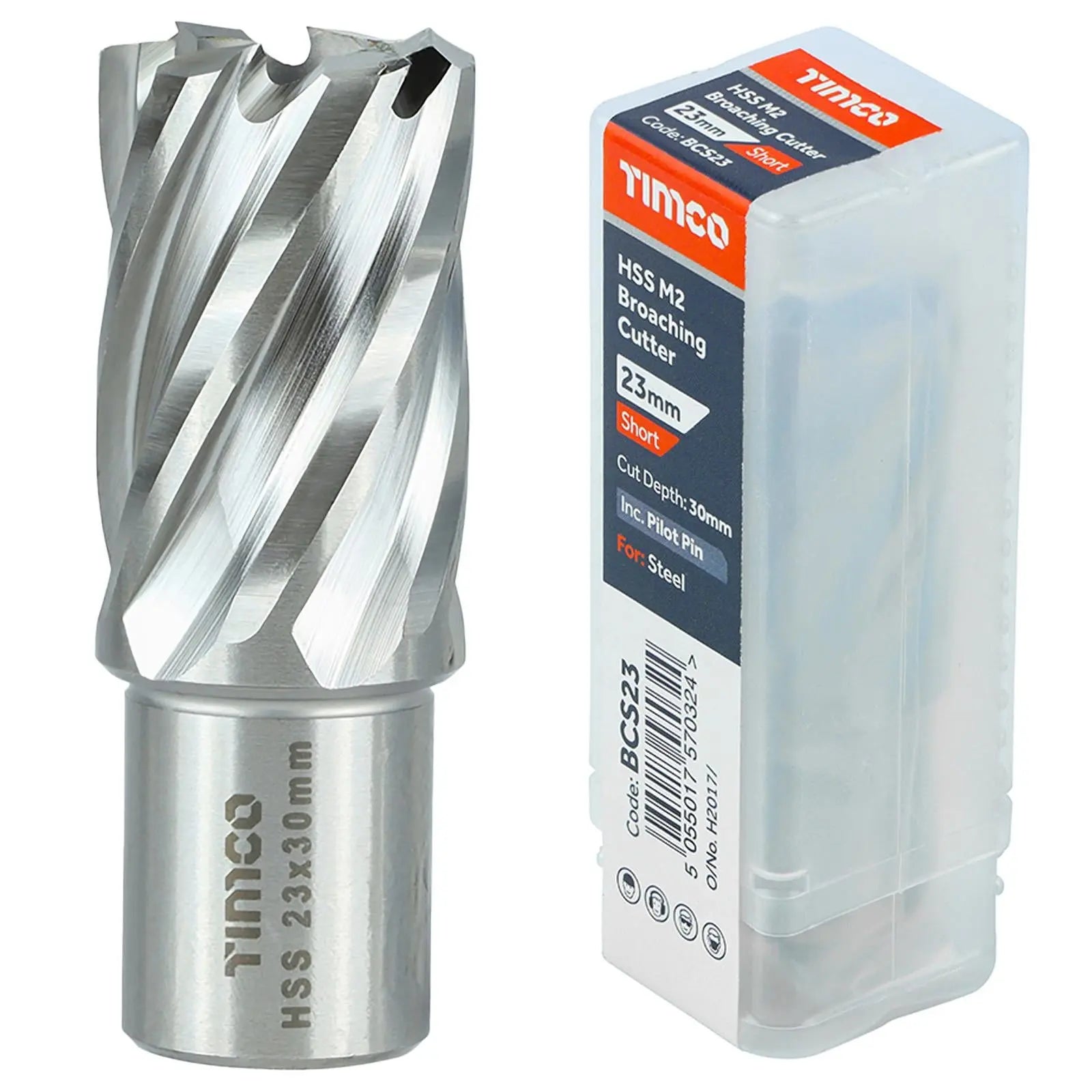 TIMCO Broaching Cutters M2 HSS Steel Mag Drill Bit and Replacement Pilot Pins - Choose Size  White Rose Tools