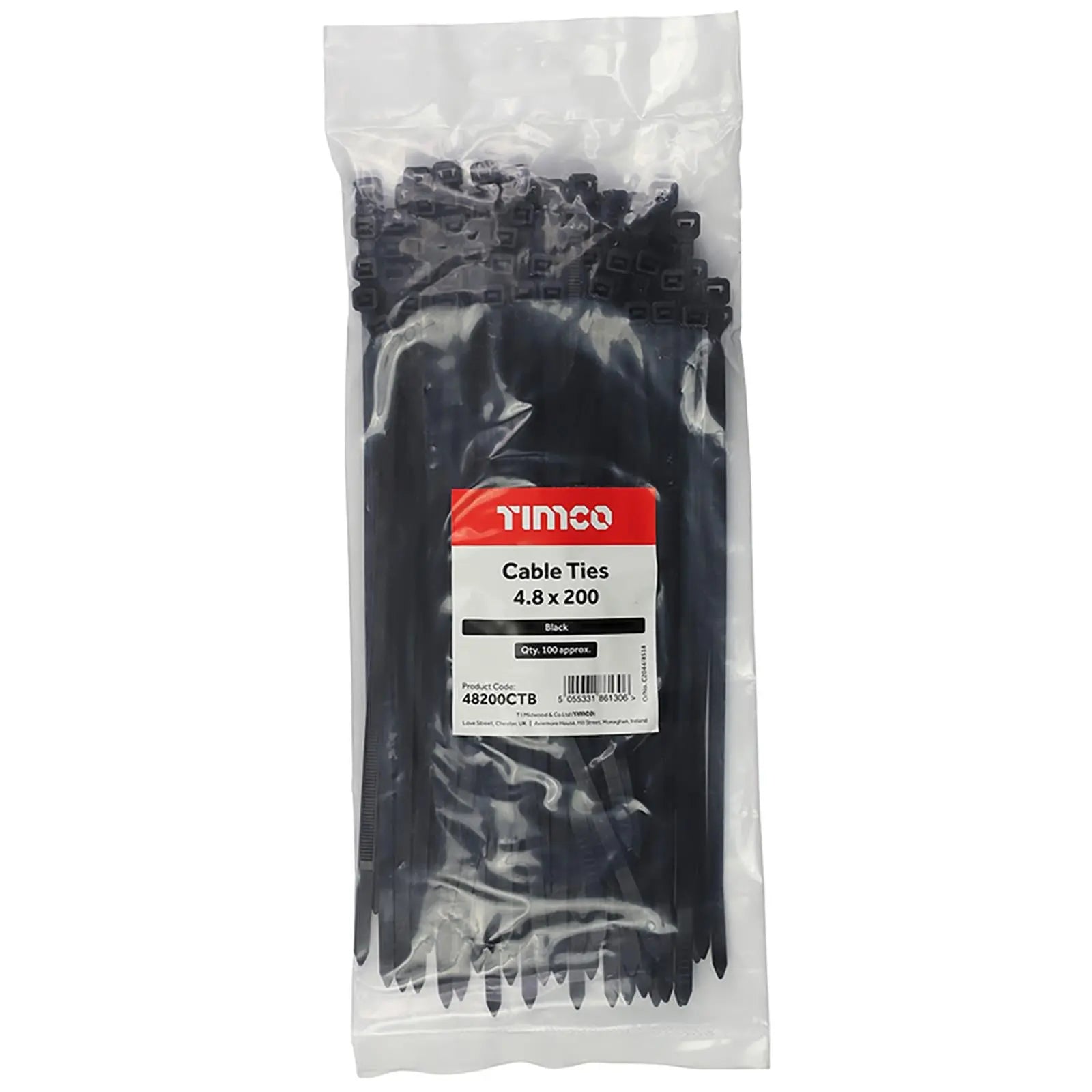 TIMCO Cable Ties Tie Wraps Black BS EN 62275 - Choose Size  White Rose Tools