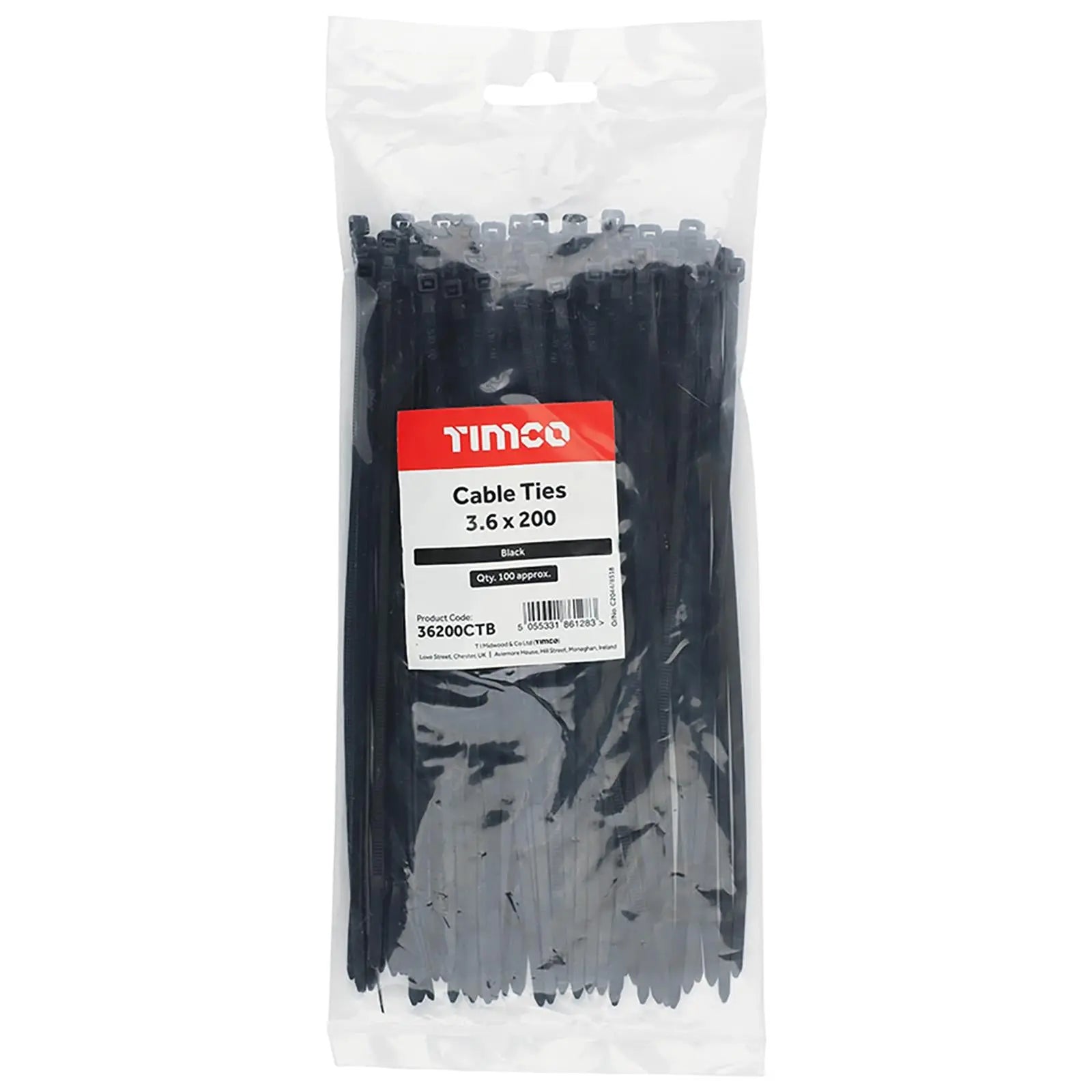 TIMCO Cable Ties Tie Wraps Black BS EN 62275 - Choose Size  White Rose Tools
