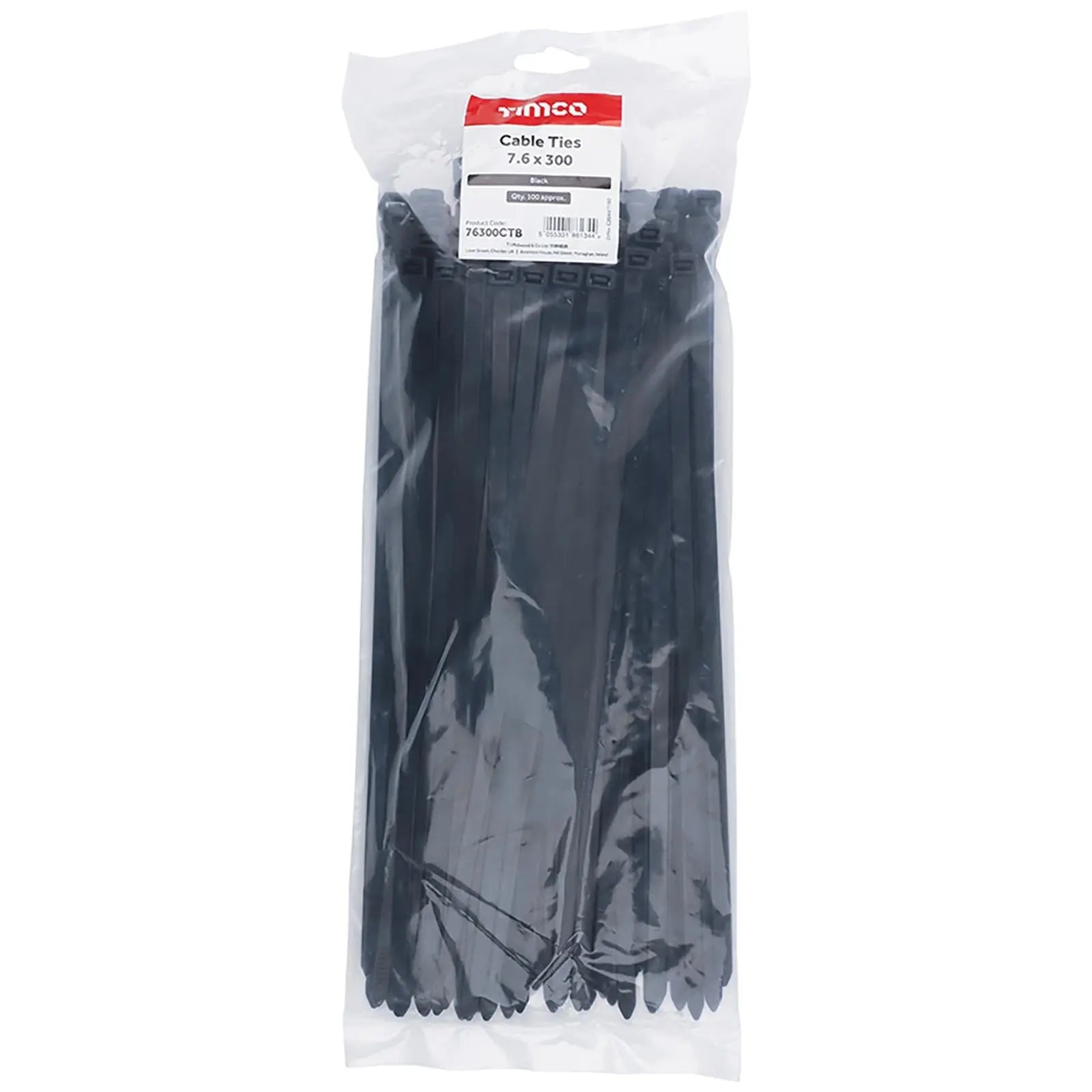 TIMCO Cable Ties Tie Wraps Black BS EN 62275 - Choose Size  White Rose Tools