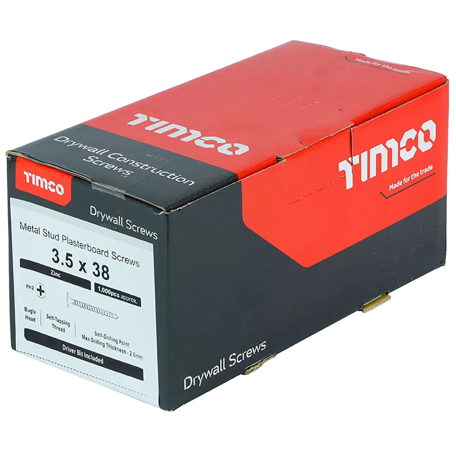 TIMCO Drywall Screws Self Drilling Tapping Screw Countersunk Bugle Head Zinc Phillips 