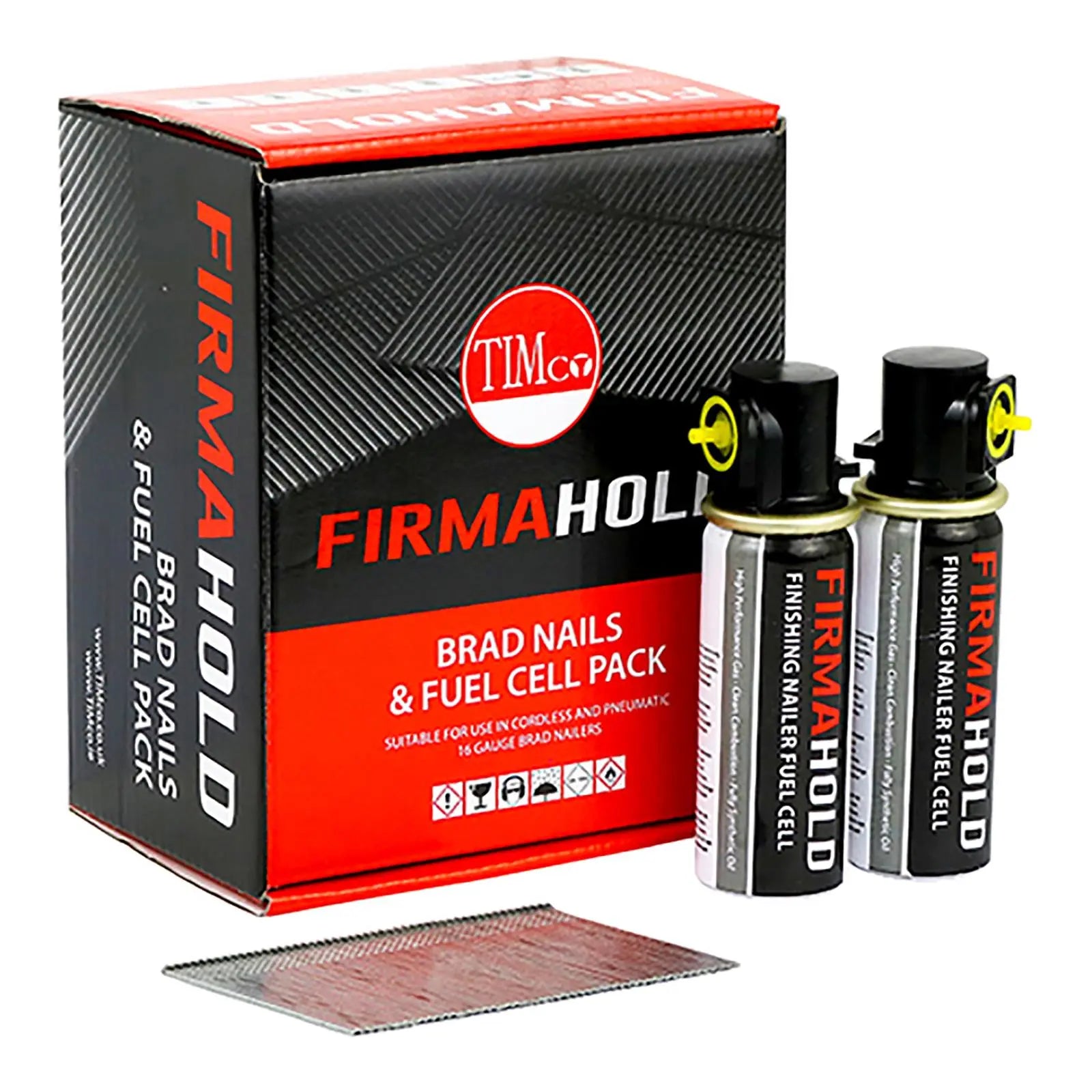 TIMCO FirmaHold Angled Brads Galvanised with 2 Gas Fuel Cells 16 Gauge 2000 Nails 