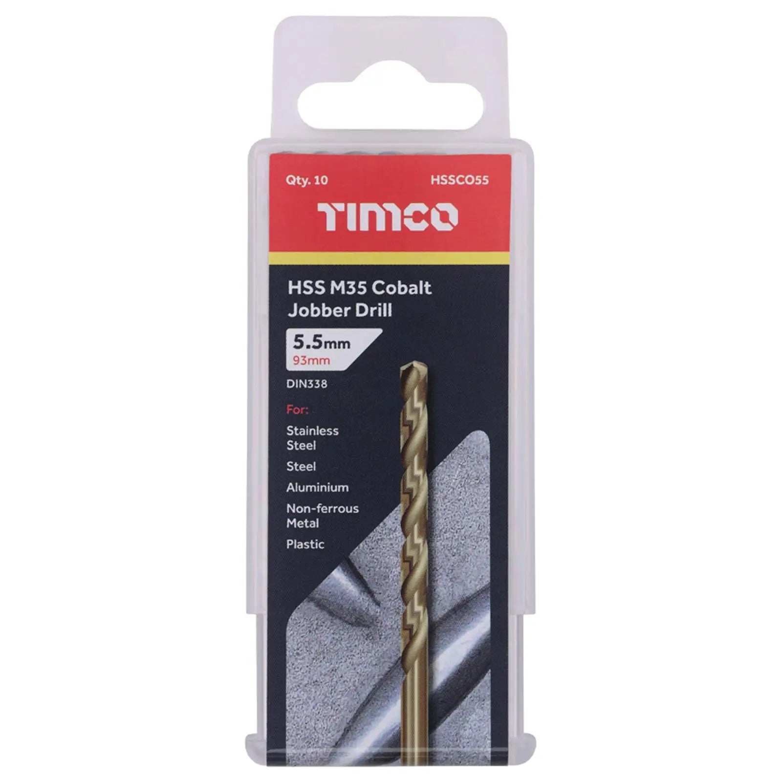 TIMCO HSS Cobalt Jobber Metal Drill Bits M35 Tube DIN338 1-13mm - Choose Size  White Rose Tools