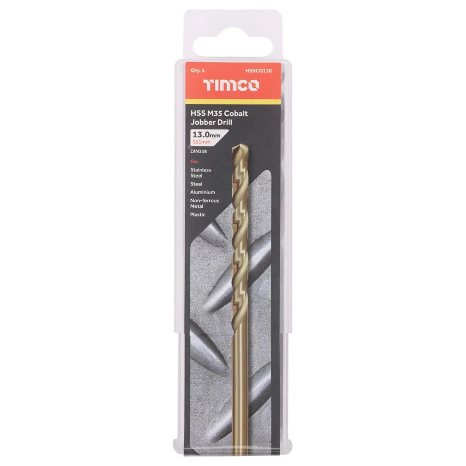 TIMCO HSS Cobalt Jobber Metal Drill Bits M35 Tube DIN338 1-13mm - Choose Size  White Rose Tools