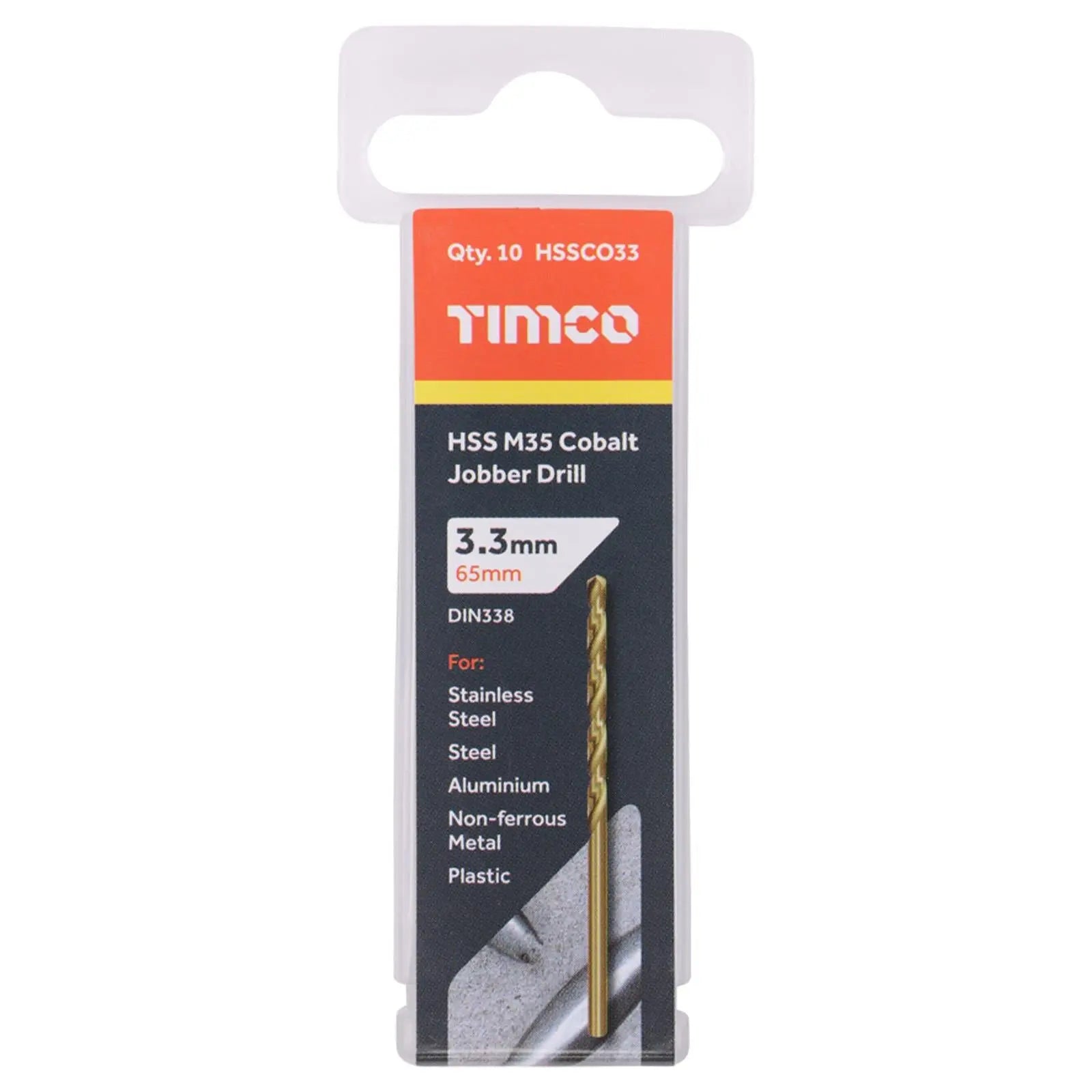 TIMCO HSS Cobalt Jobber Metal Drill Bits M35 Tube DIN338 1-13mm - Choose Size  White Rose Tools
