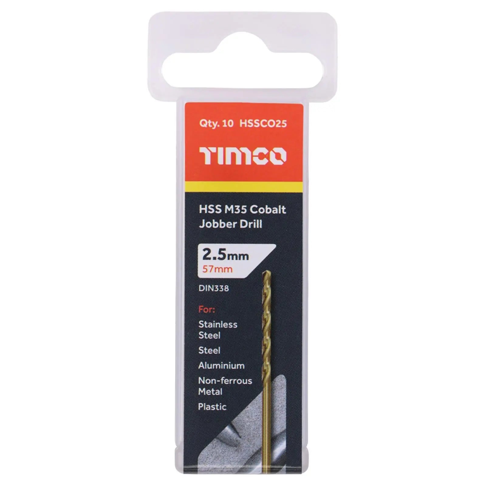 TIMCO HSS Cobalt Jobber Metal Drill Bits M35 Tube DIN338 1-13mm - Choose Size  White Rose Tools