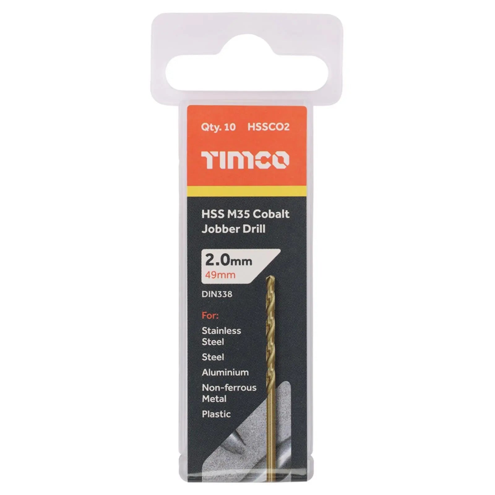 TIMCO HSS Cobalt Jobber Metal Drill Bits M35 Tube DIN338 1-13mm - Choose Size  White Rose Tools