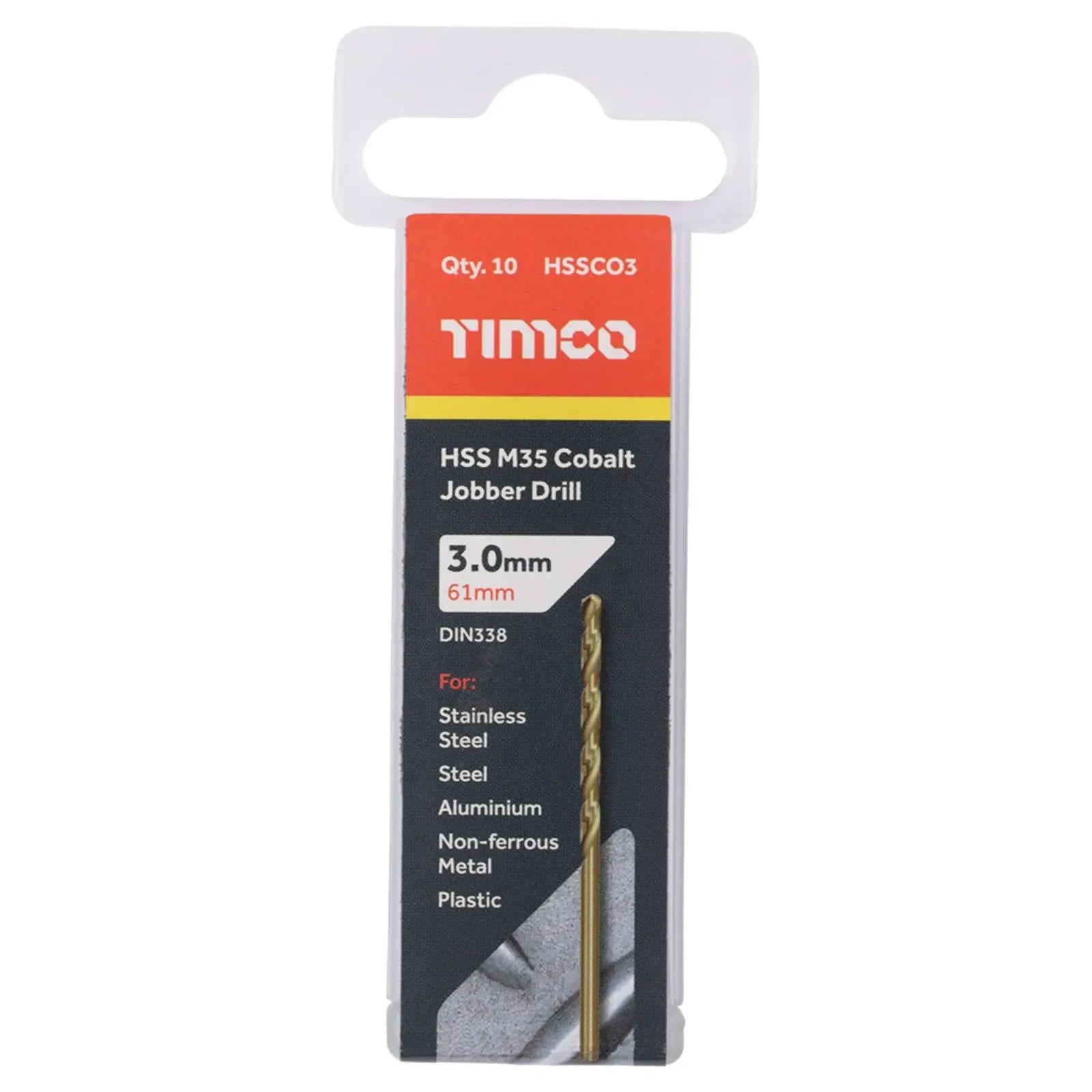 TIMCO HSS Cobalt Jobber Metal Drill Bits M35 Tube DIN338 1-13mm - Choose Size  White Rose Tools