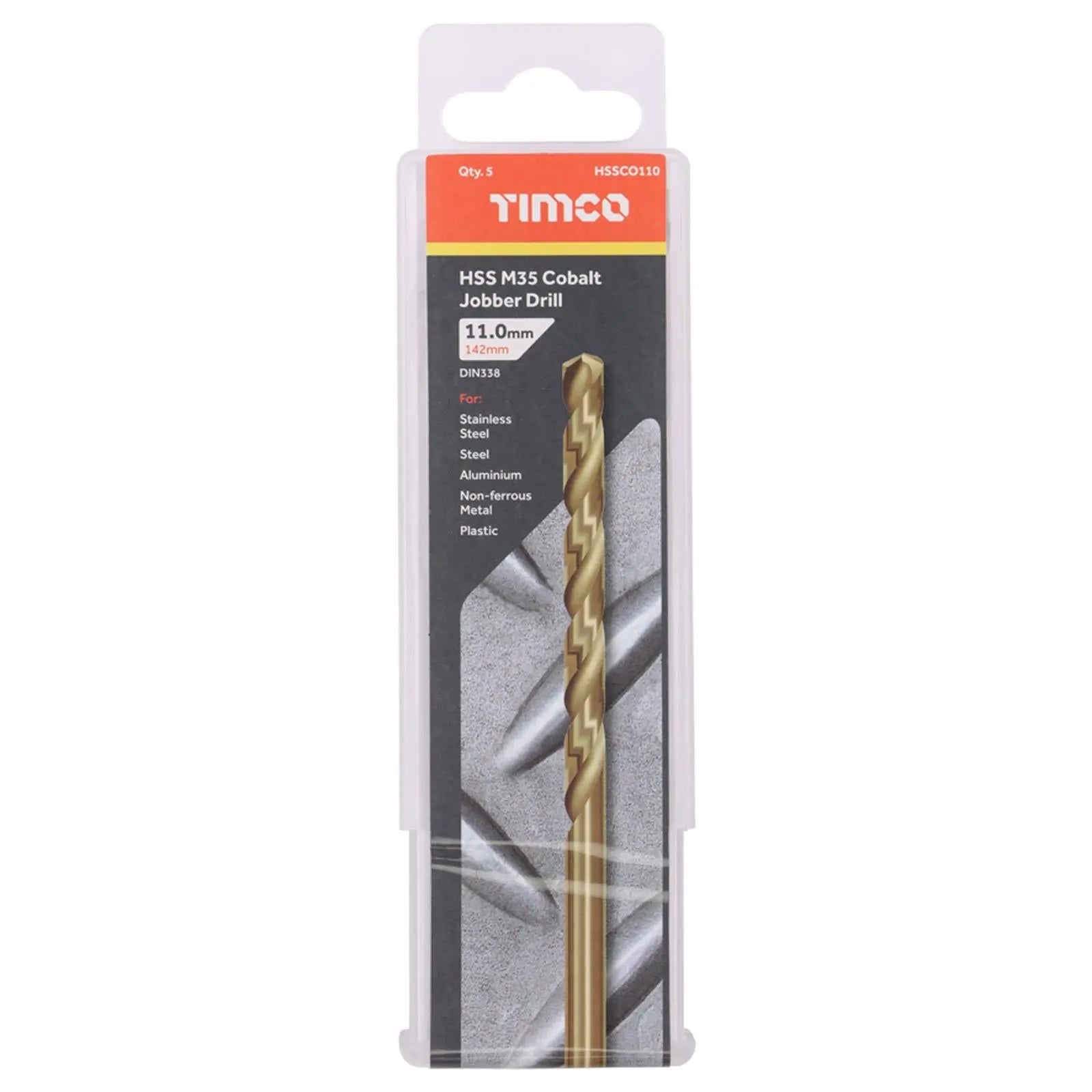 TIMCO HSS Cobalt Jobber Metal Drill Bits M35 Tube DIN338 1-13mm - Choose Size  White Rose Tools