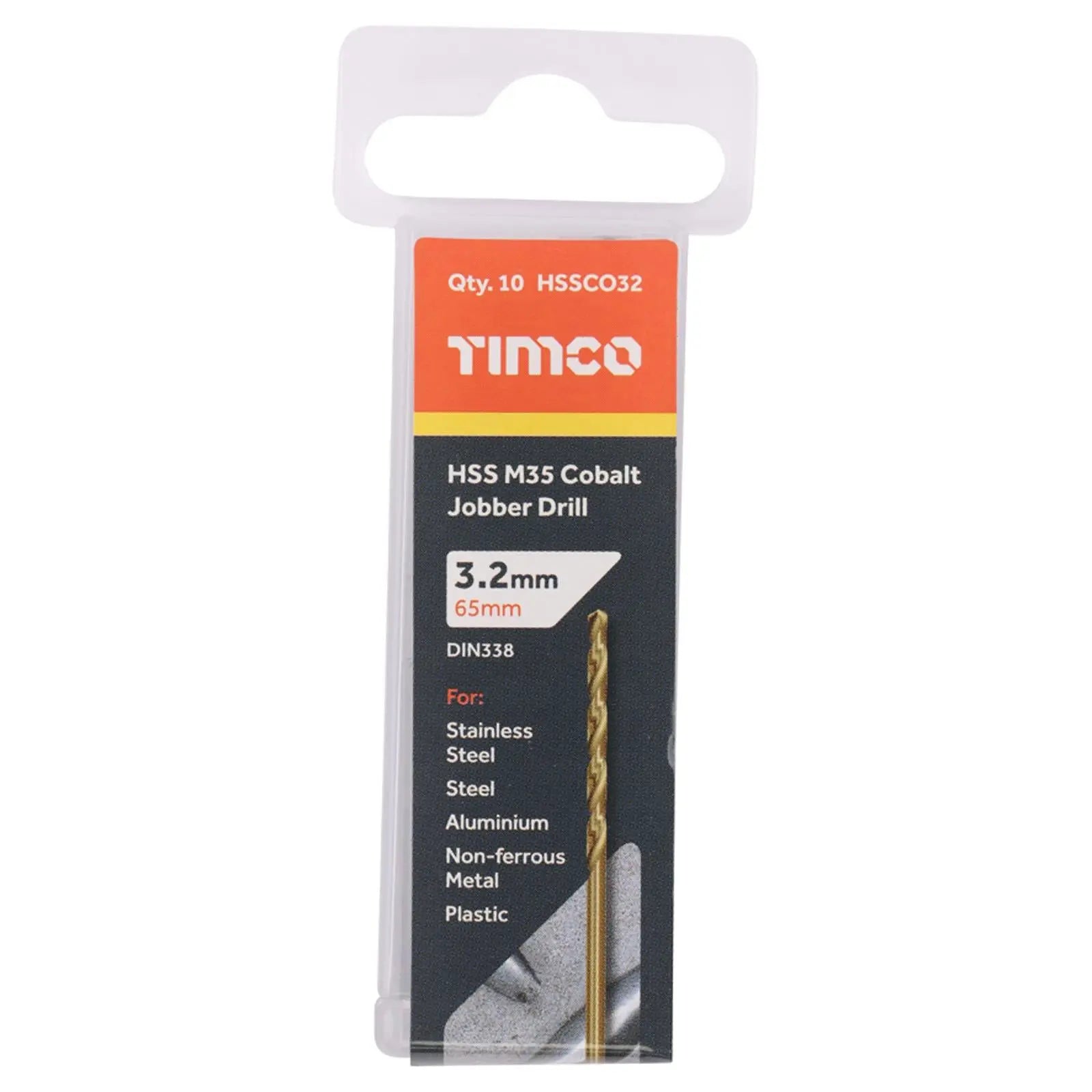 TIMCO HSS Cobalt Jobber Metal Drill Bits M35 Tube DIN338 1-13mm - Choose Size  White Rose Tools
