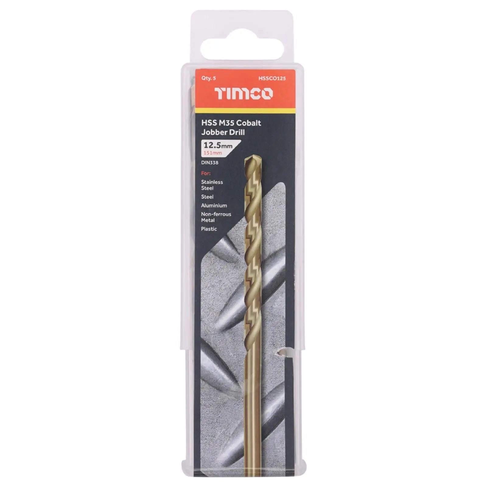 TIMCO HSS Cobalt Jobber Metal Drill Bits M35 Tube DIN338 1-13mm - Choose Size  White Rose Tools