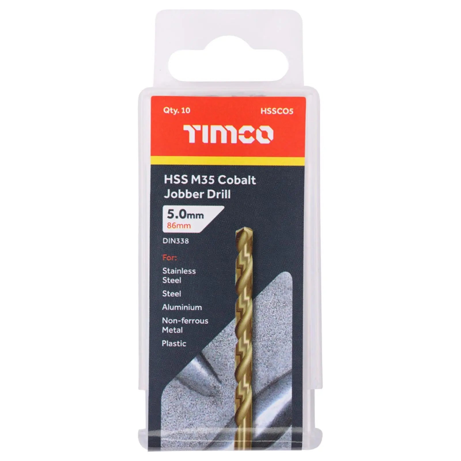 TIMCO HSS Cobalt Jobber Metal Drill Bits M35 Tube DIN338 1-13mm - Choose Size  White Rose Tools