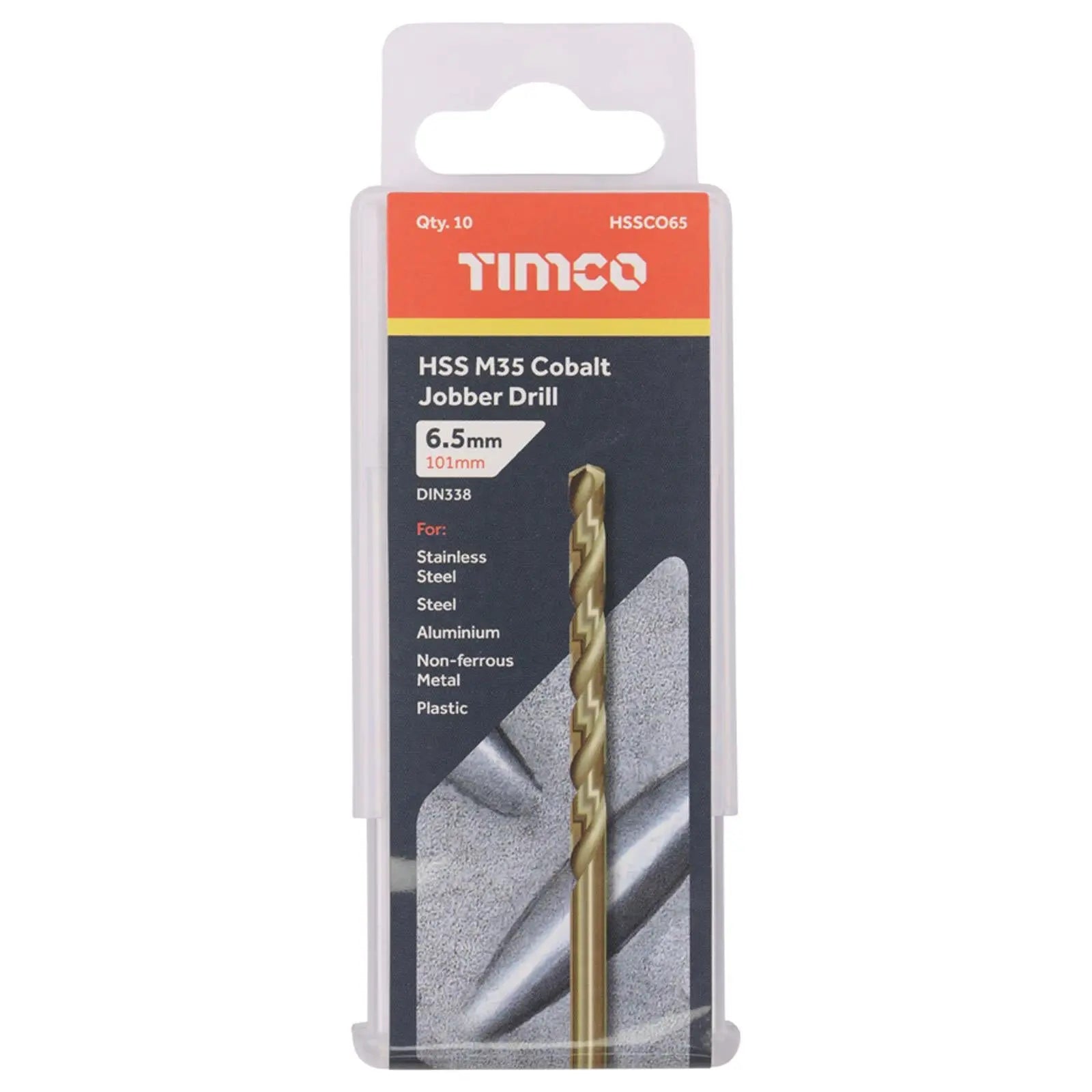 TIMCO HSS Cobalt Jobber Metal Drill Bits M35 Tube DIN338 1-13mm - Choose Size  White Rose Tools