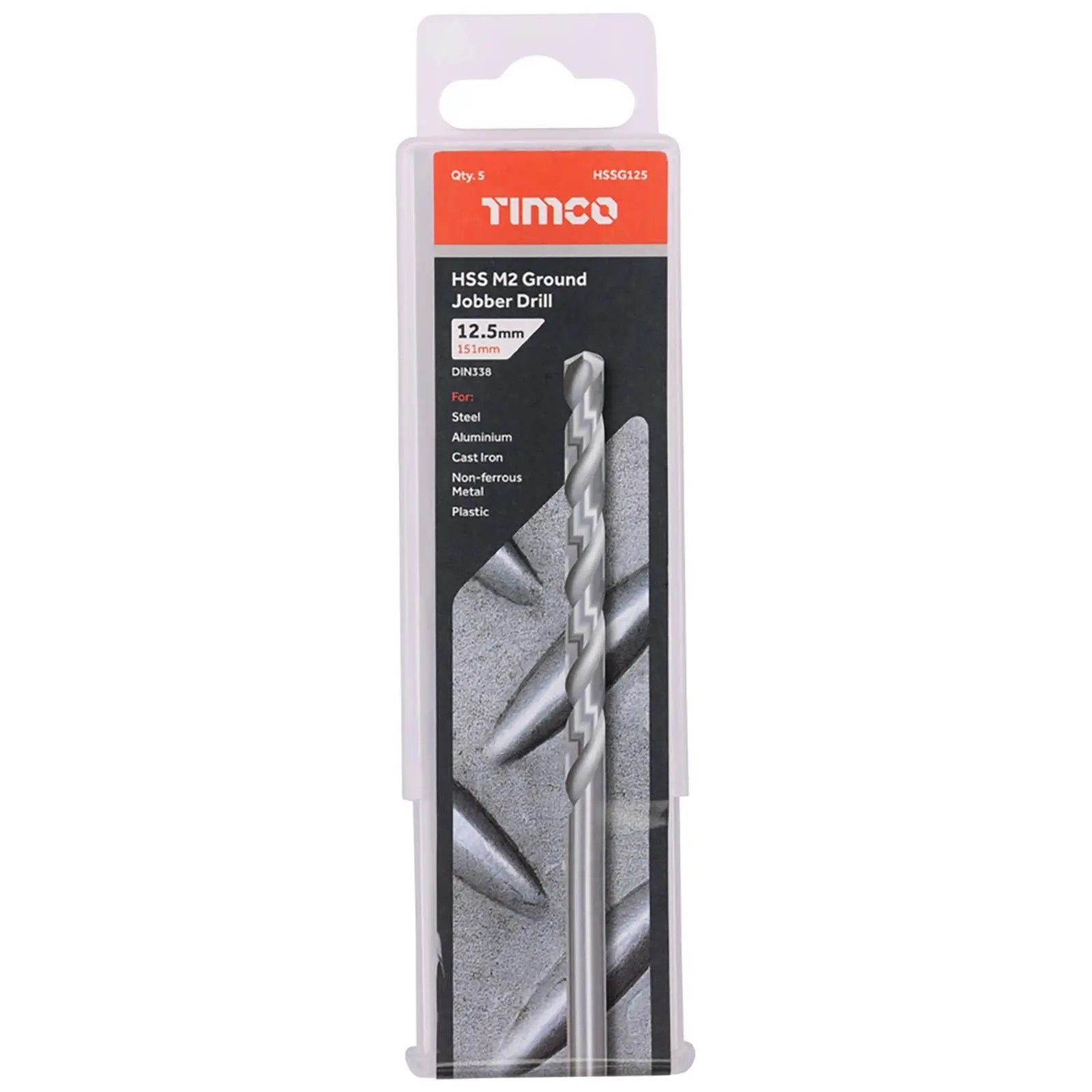 TIMCO HSS Drill Bits M2 Ground Jobber Drill Bit Pack DIN338 - Choose Size  White Rose Tools