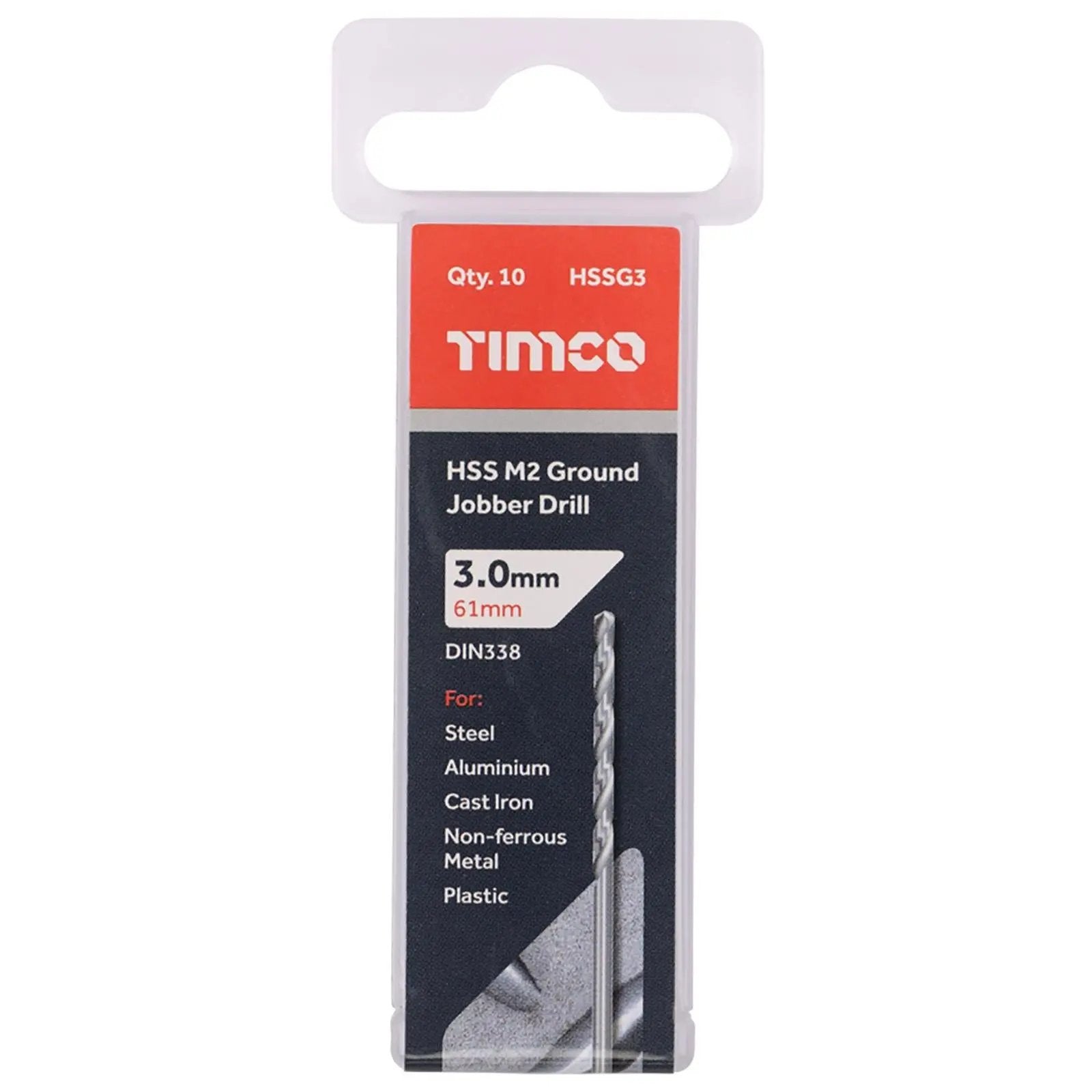 TIMCO HSS Drill Bits M2 Ground Jobber Drill Bit Pack DIN338 - Choose Size  White Rose Tools