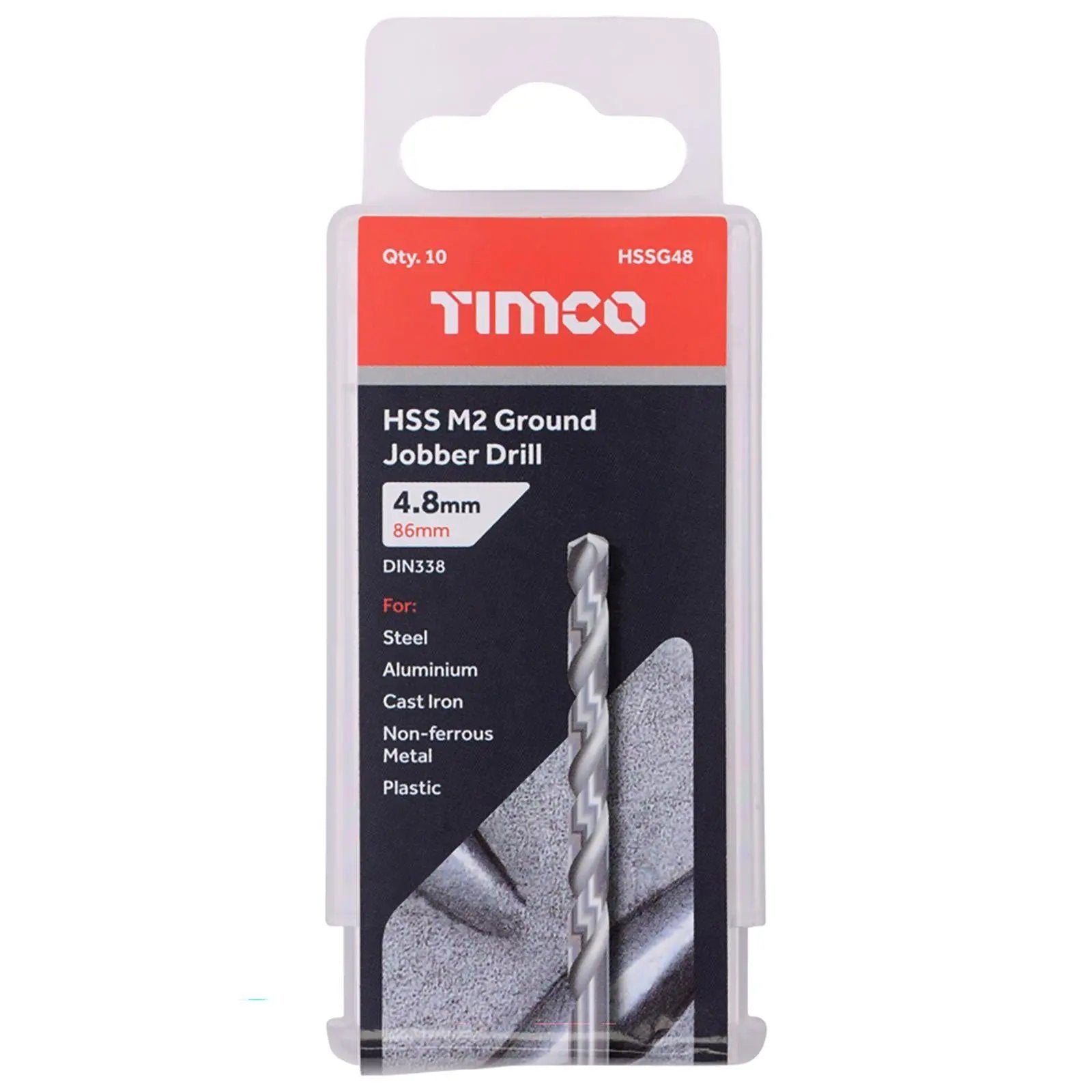 TIMCO HSS Drill Bits M2 Ground Jobber Drill Bit Pack DIN338 - Choose Size  White Rose Tools