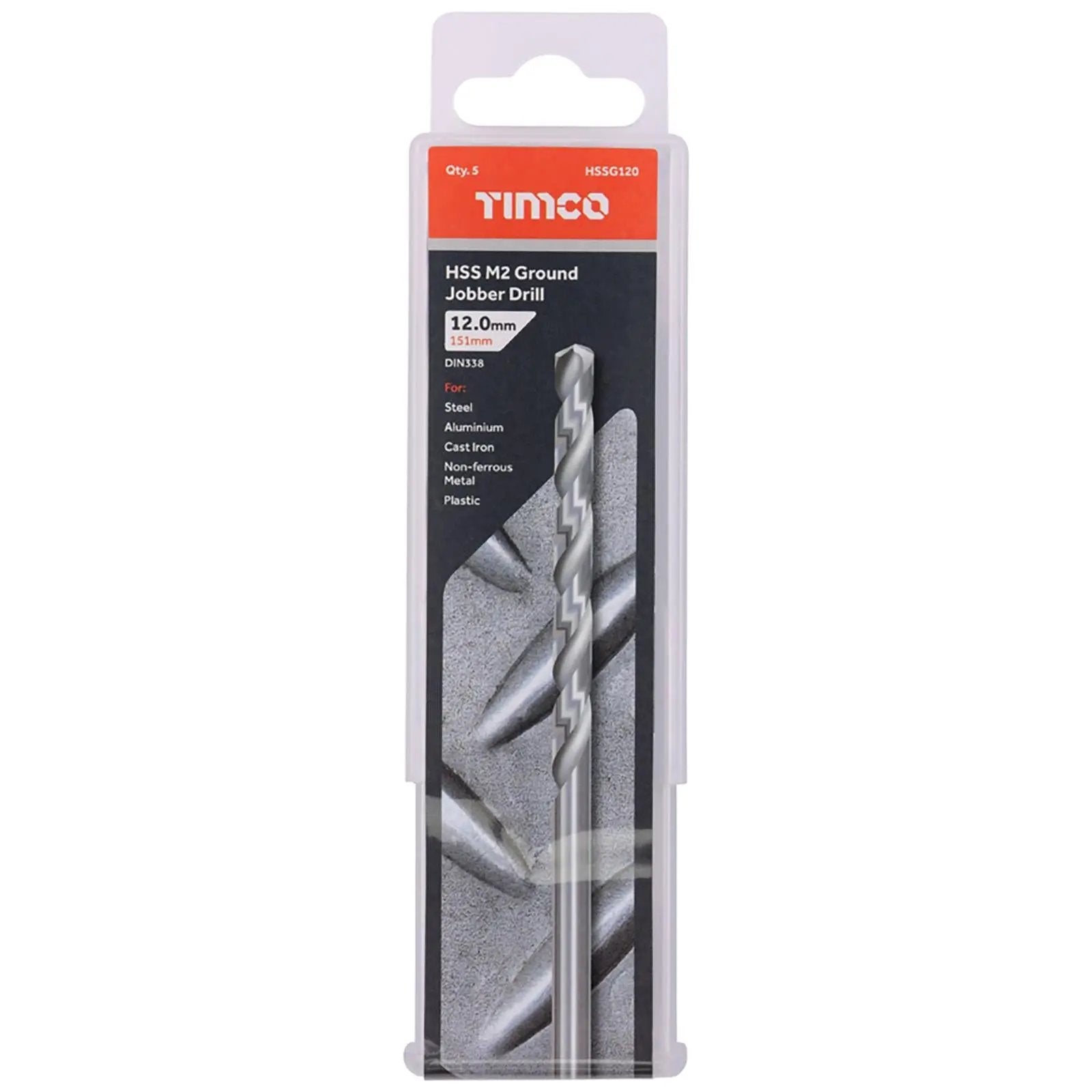 TIMCO HSS Drill Bits M2 Ground Jobber Drill Bit Pack DIN338 - Choose Size  White Rose Tools