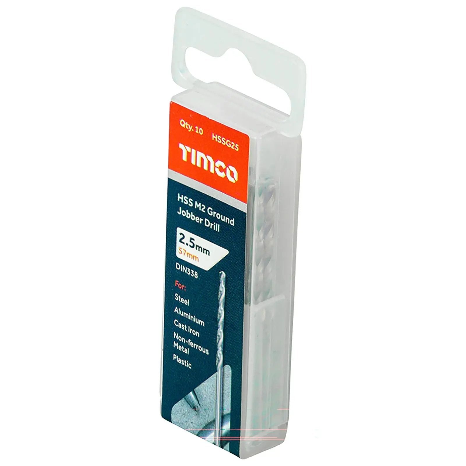 TIMCO HSS Drill Bits M2 Ground Jobber Drill Bit Pack DIN338 - Choose Size  White Rose Tools