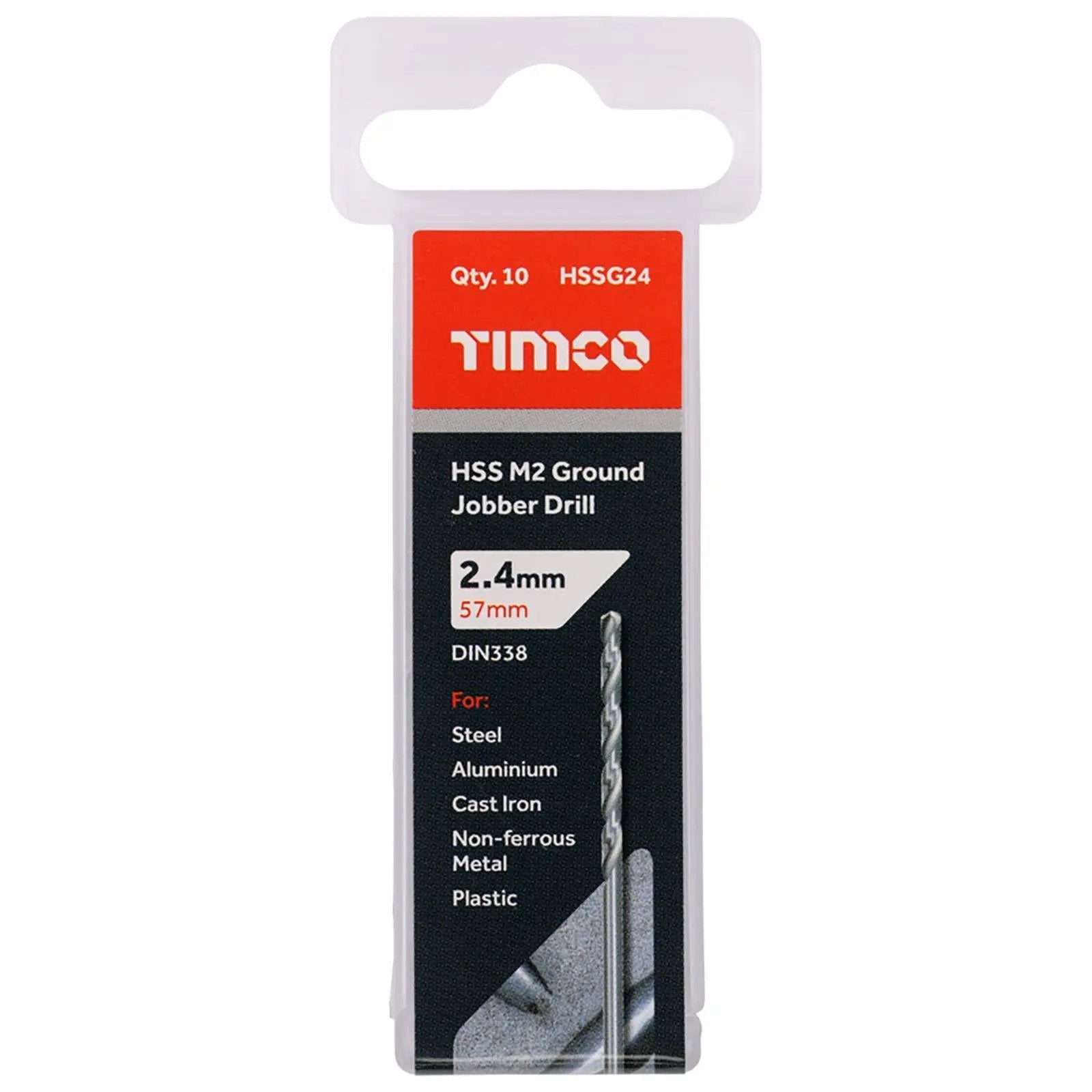 TIMCO HSS Drill Bits M2 Ground Jobber Drill Bit Pack DIN338 - Choose Size  White Rose Tools