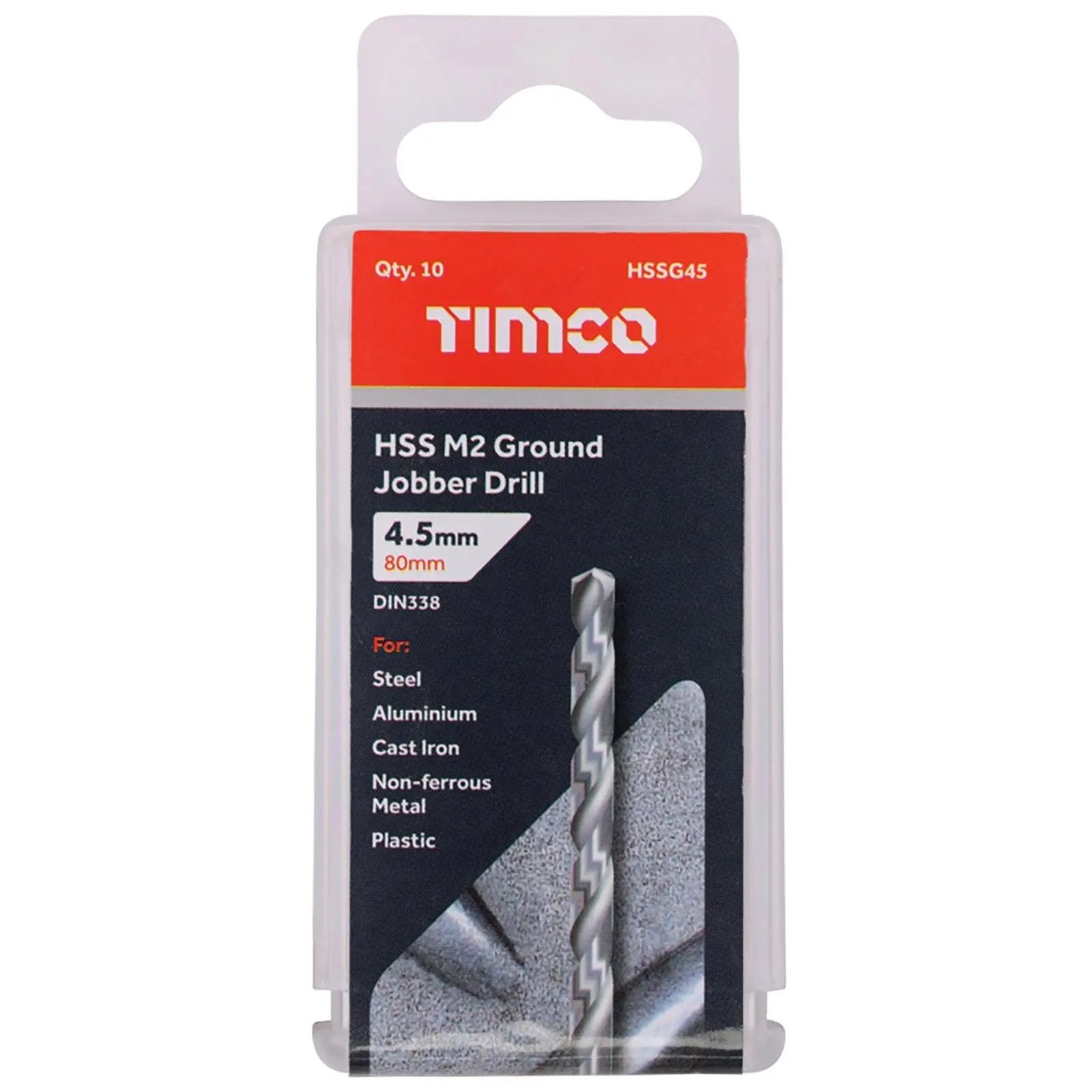 TIMCO HSS Drill Bits M2 Ground Jobber Drill Bit Pack DIN338 - Choose Size  White Rose Tools