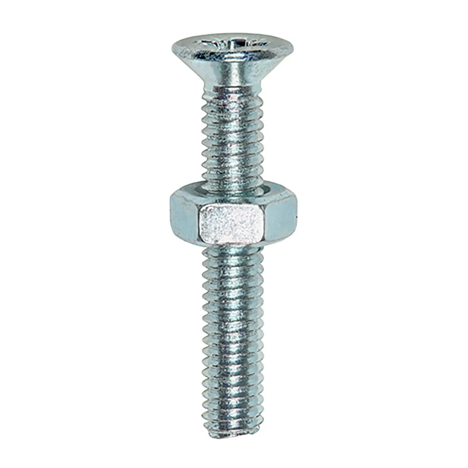 TIMCO Machine Screws Countersunk with Hex Nut Pozi Head Zinc - Choose Size  White Rose Tools