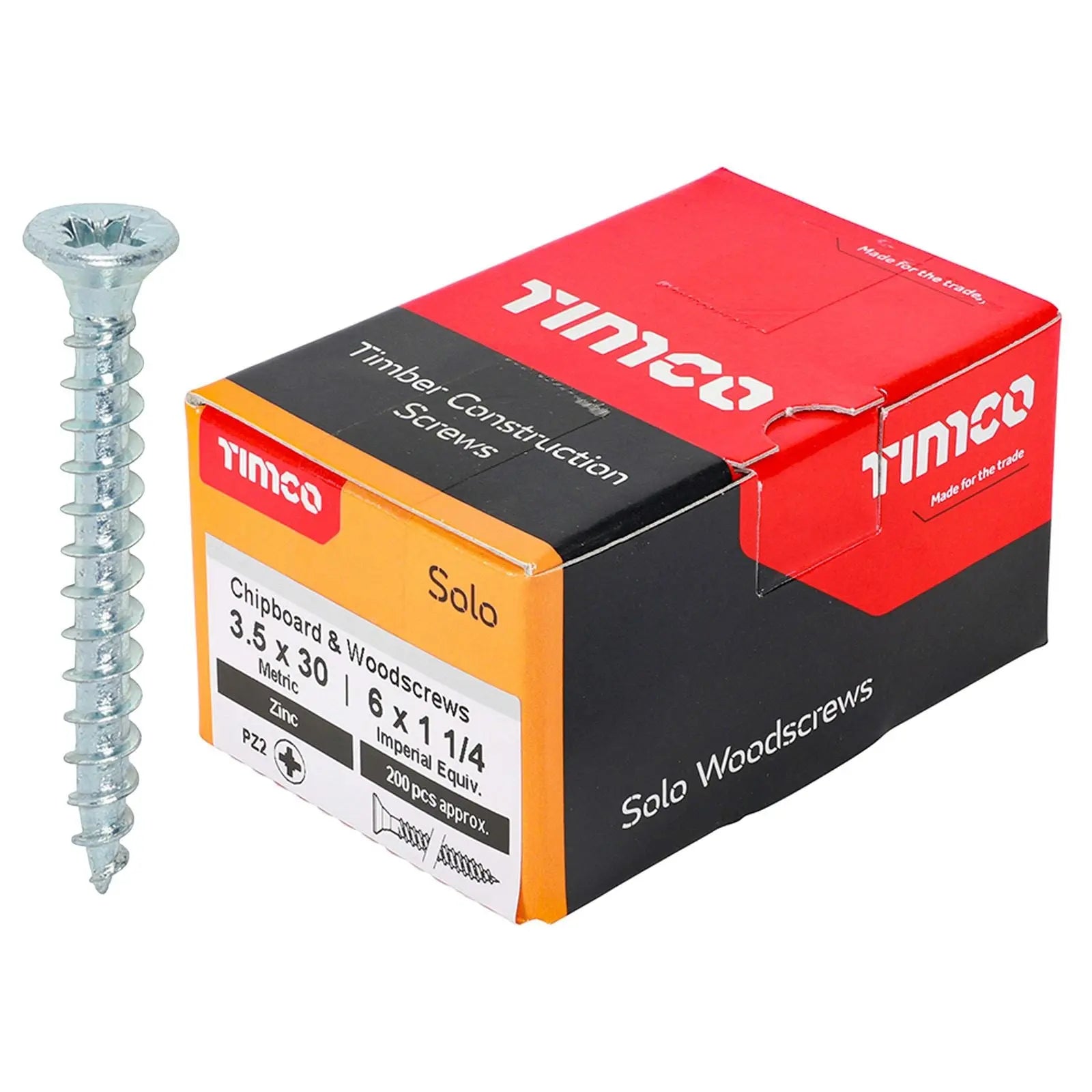 TIMCO SOLO Wood Screws Zinc Double Countersunk Pozi Boxed - Choose Size  White Rose Tools