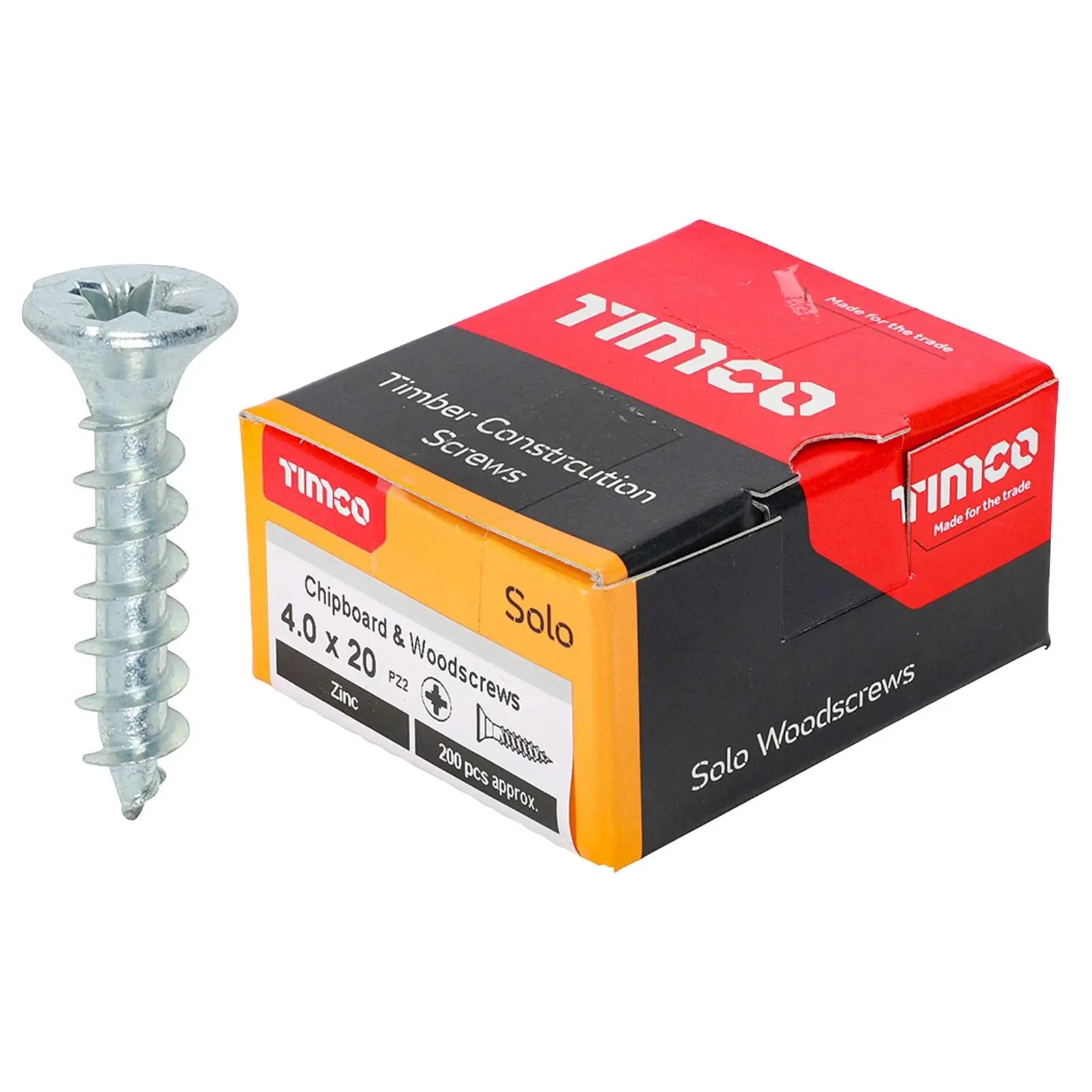 TIMCO SOLO Wood Screws Zinc Double Countersunk Pozi Boxed - Choose Size  White Rose Tools