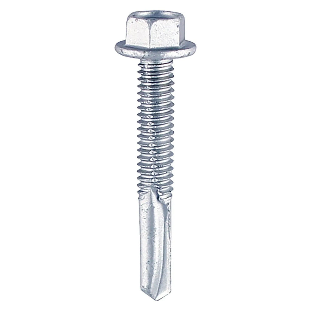 TIMCO Self Drilling Construction Screw for Heavy Section Steel with or without EPDM Washer Bi-Metal Exterior Zinc -Choose Size  White Rose Tools