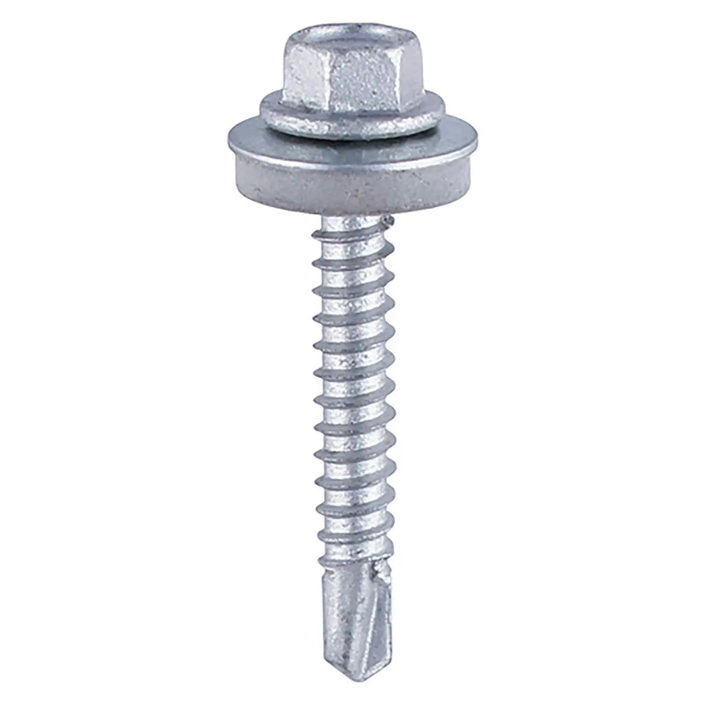 TIMCO Self Drilling Construction Screw for Heavy Section Steel with or without EPDM Washer Bi-Metal Exterior Zinc -Choose Size  White Rose Tools