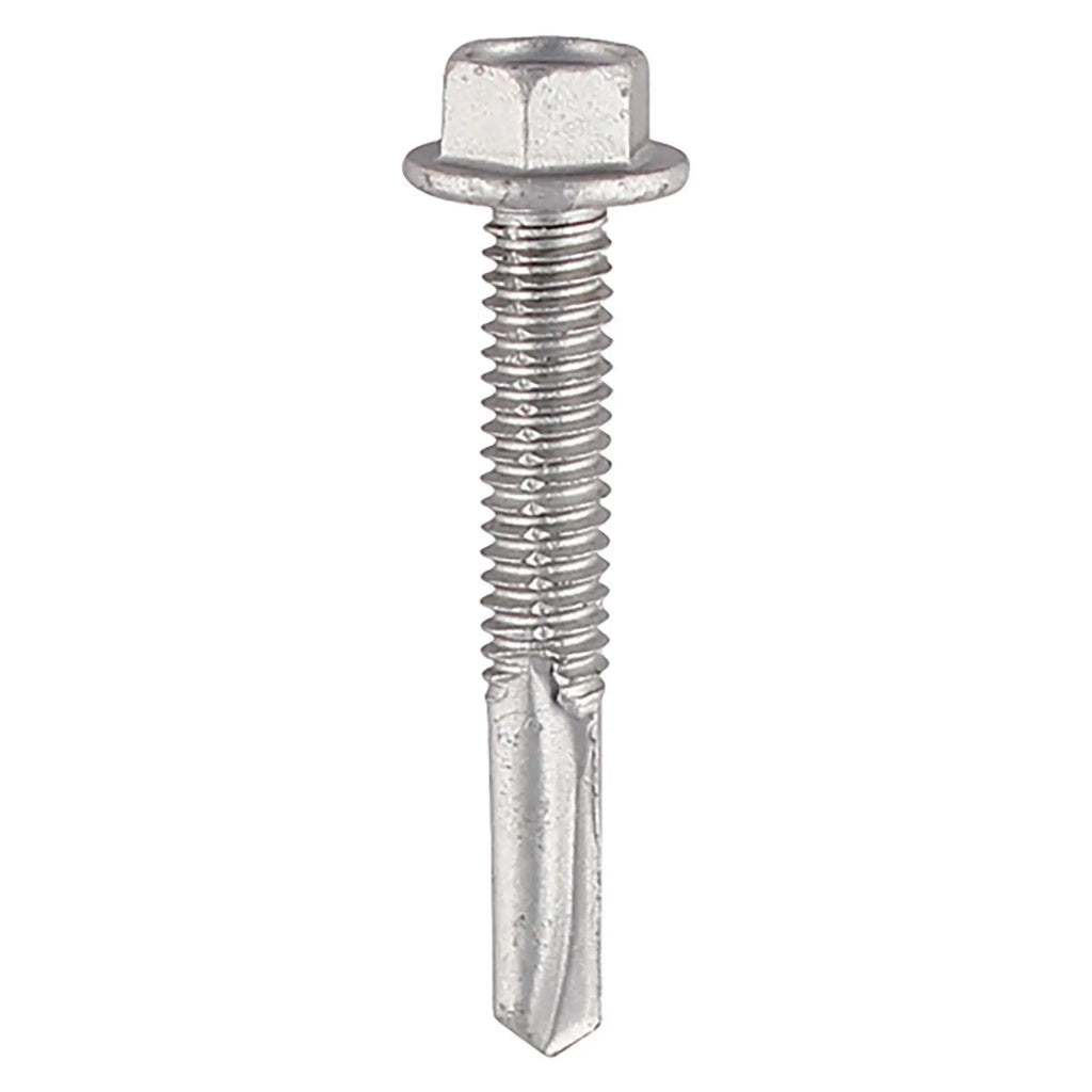 TIMCO Self Drilling Construction Screw for Heavy Section Steel with or without EPDM Washer Bi-Metal Exterior Zinc -Choose Size  White Rose Tools