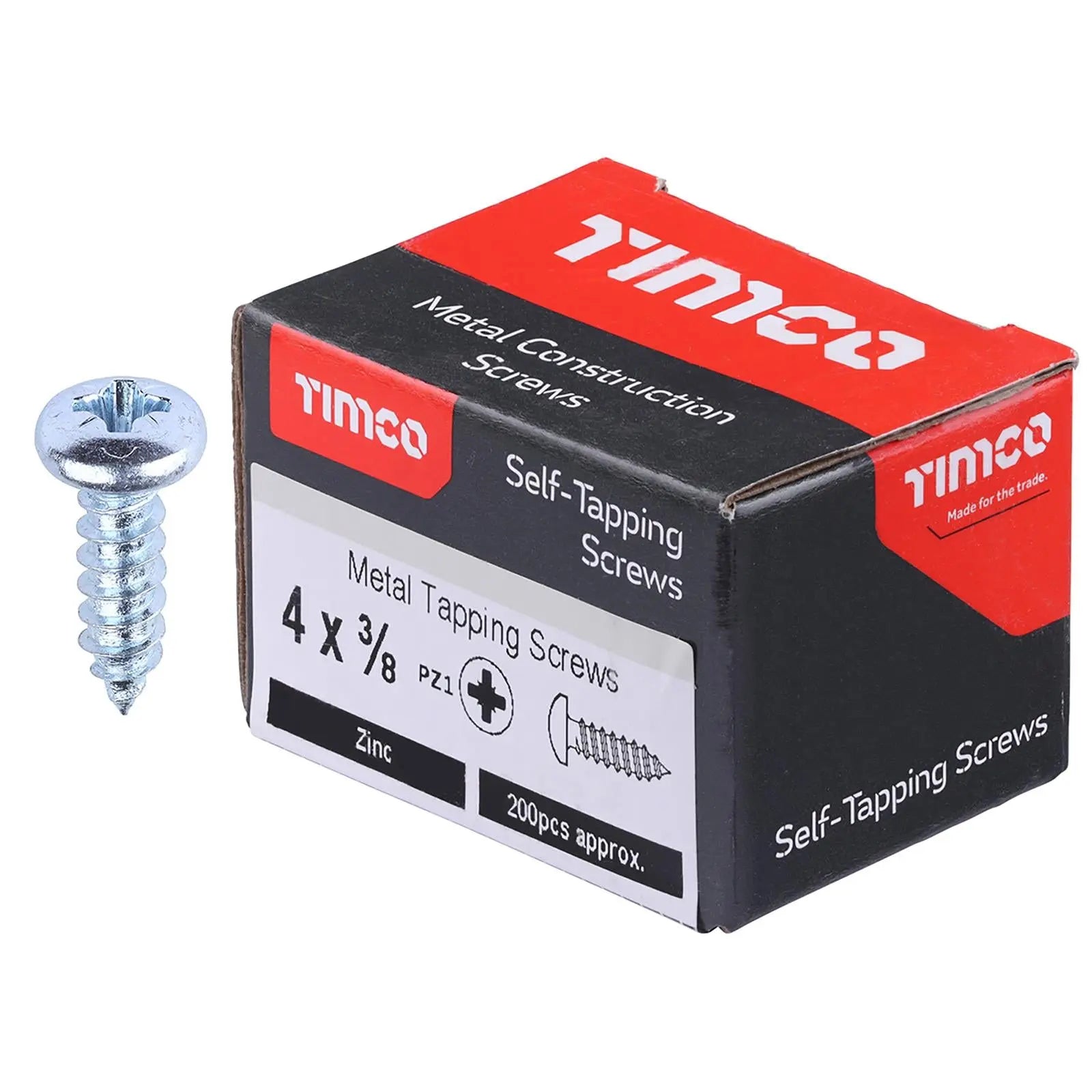 TIMCO Self Tapping Screws Pan Head Zinc Pozi - Choose Size  White Rose Tools