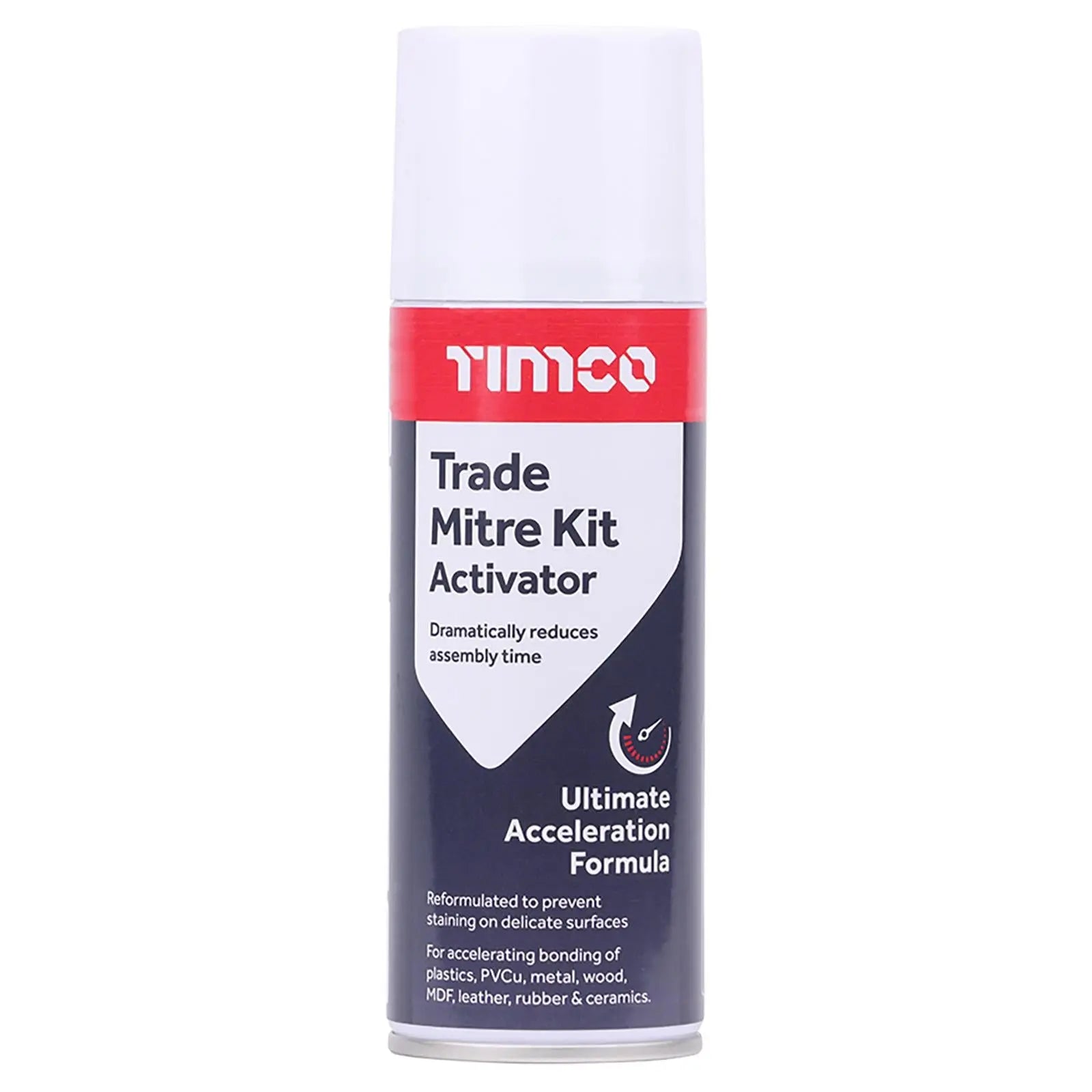 TIMCO Trade Mitre Kit Instant Bond 2 Part Glue and Activator 200ml / 50g Clear  White Rose Tools