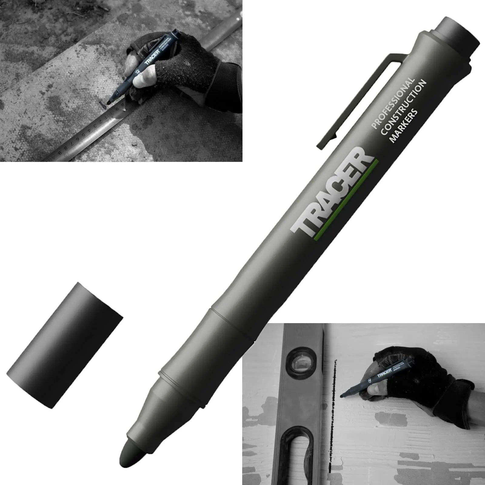 TRACER Clog Free Permanent Marker Pen Black Bullet Point 