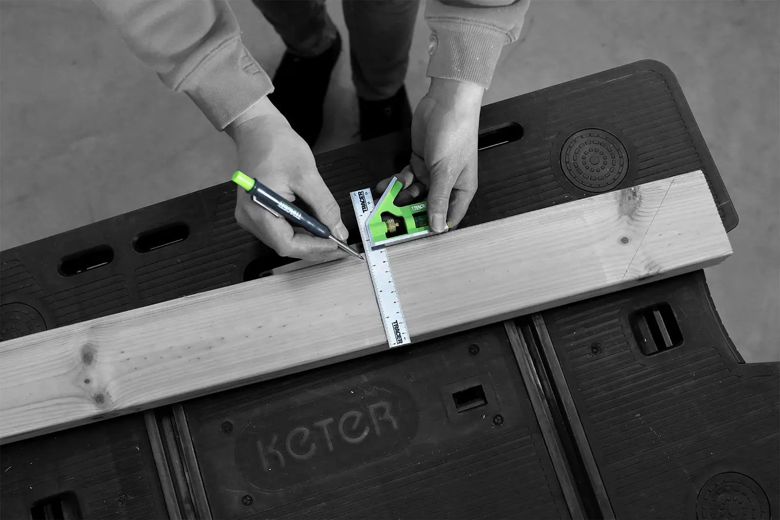 TRACER Combination Square 150mm 6  White Rose Tools