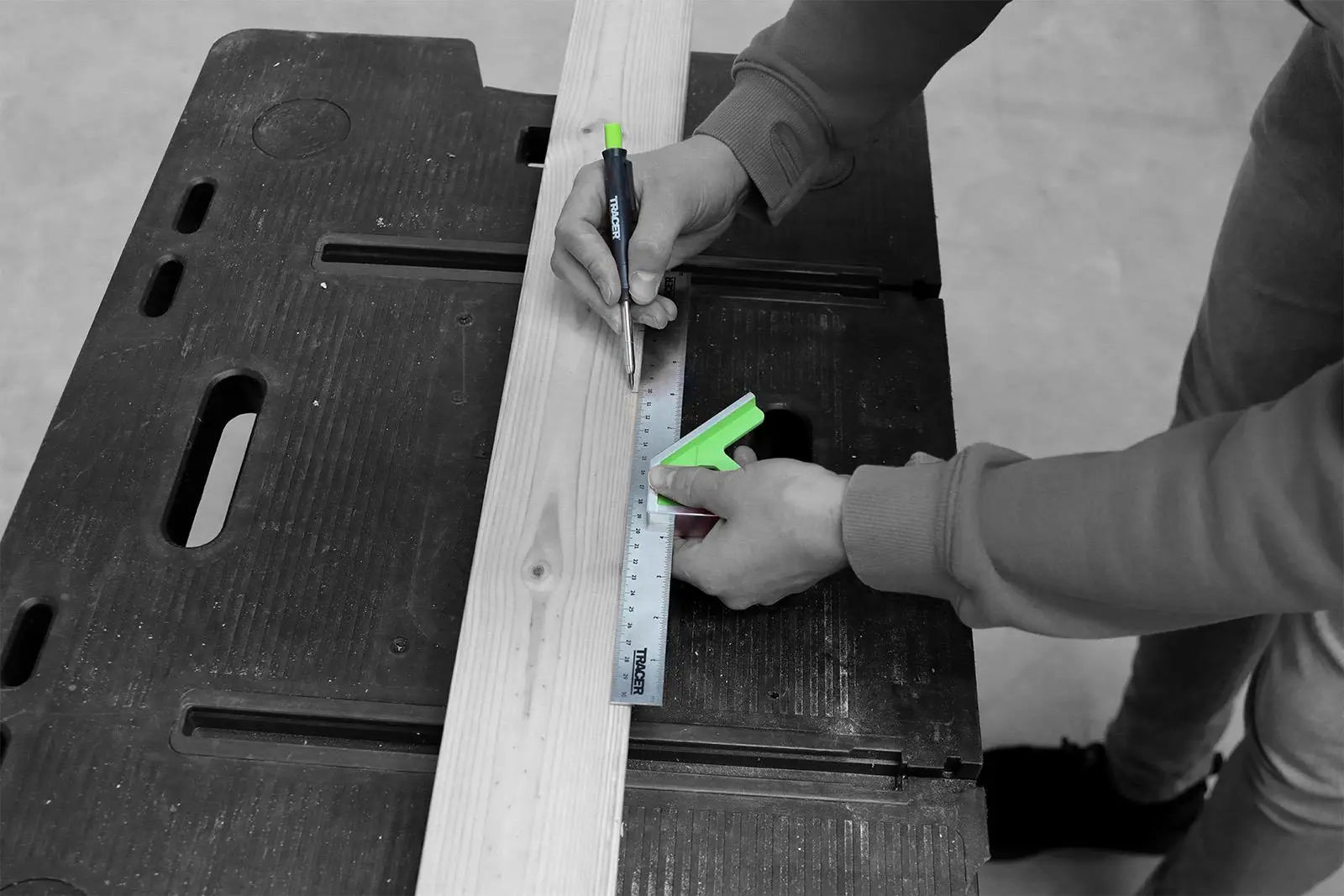TRACER Combination Square 300mm 12  White Rose Tools