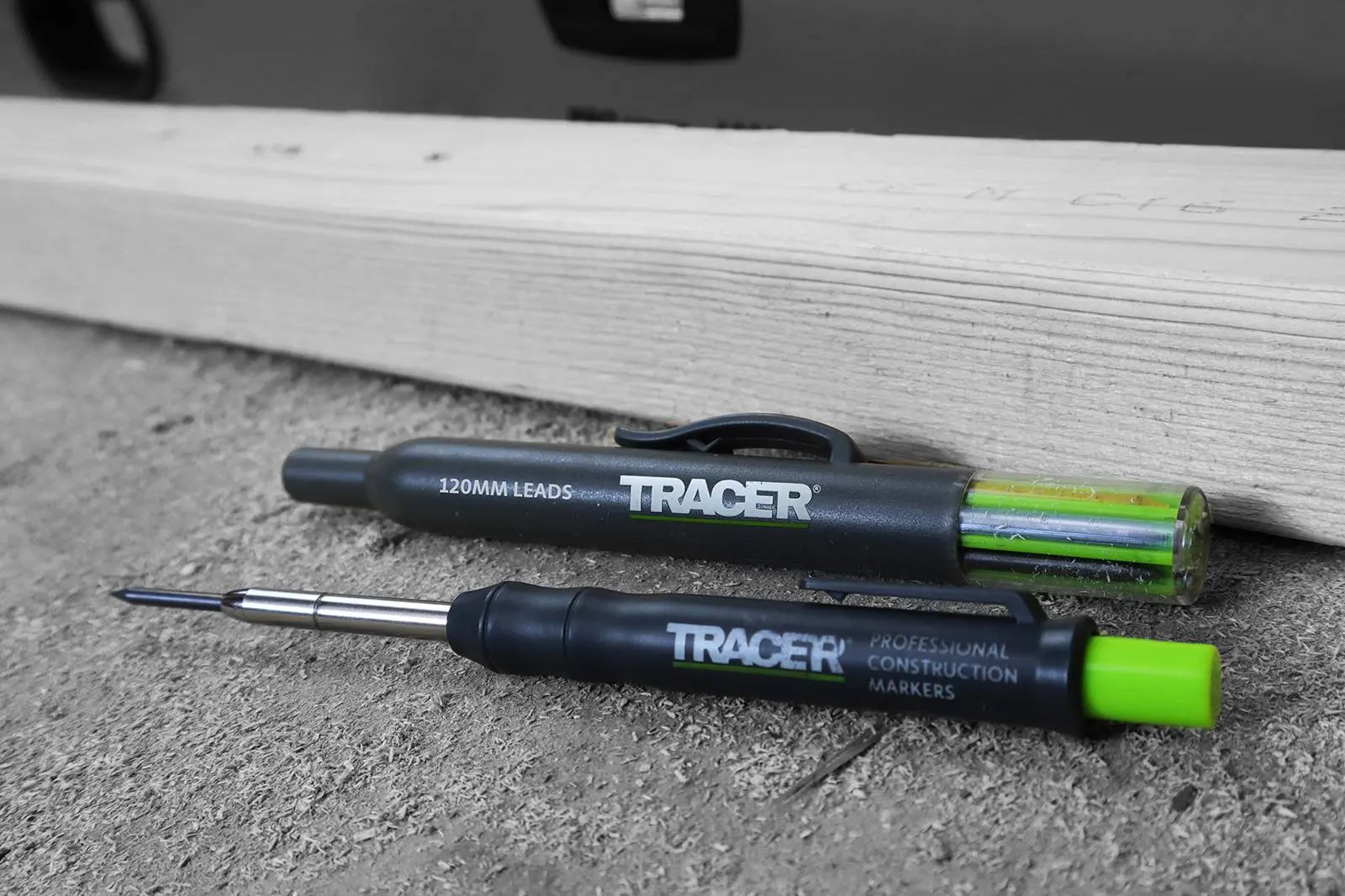 TRACER Deep Hole Pencil Marker with ALH1 6 Replacement Leads with Site Holster 